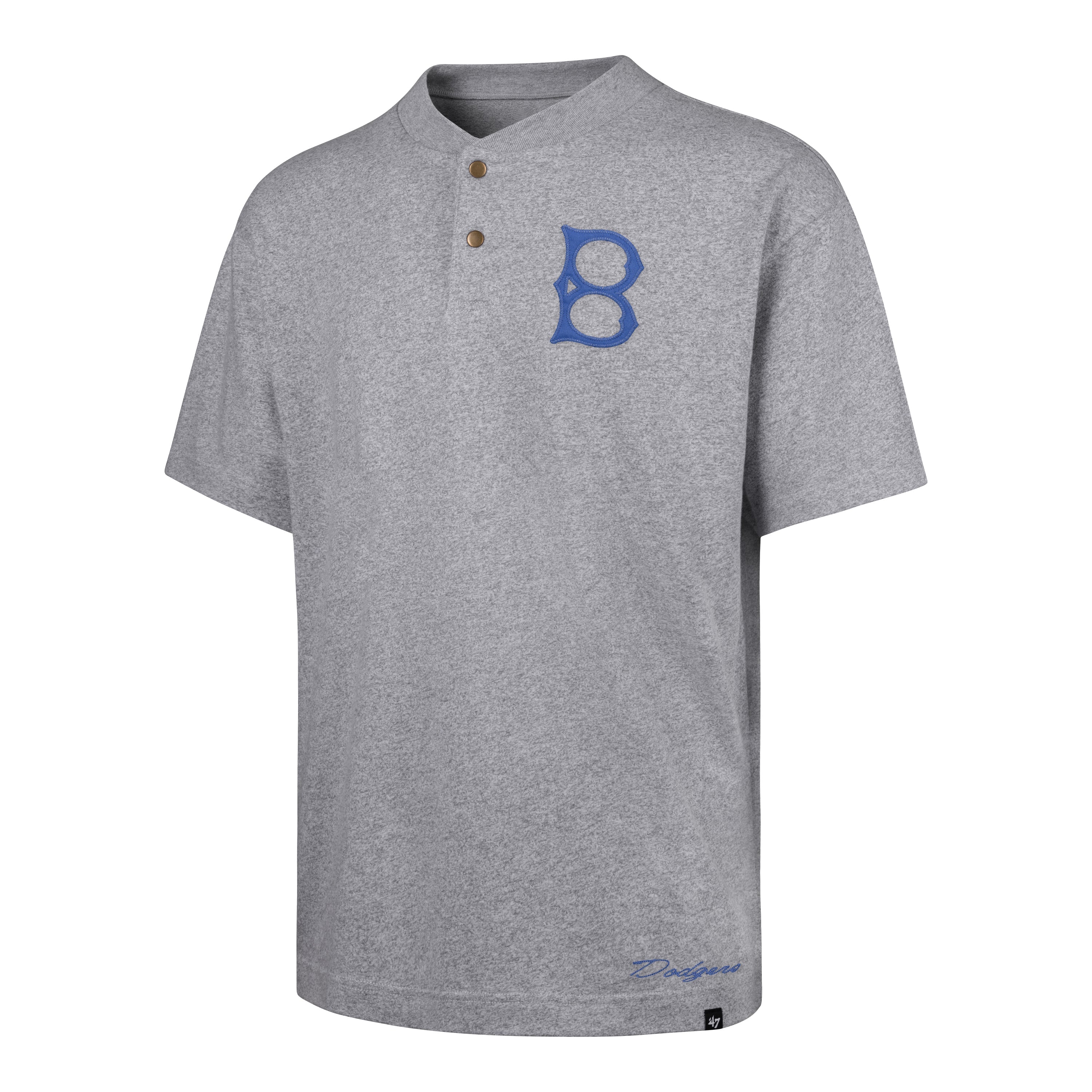 LOS ANGELES DODGERS COOPERSTOWN ALL FIELD FIFTIES '47 HENLEY QUARTZ GREY