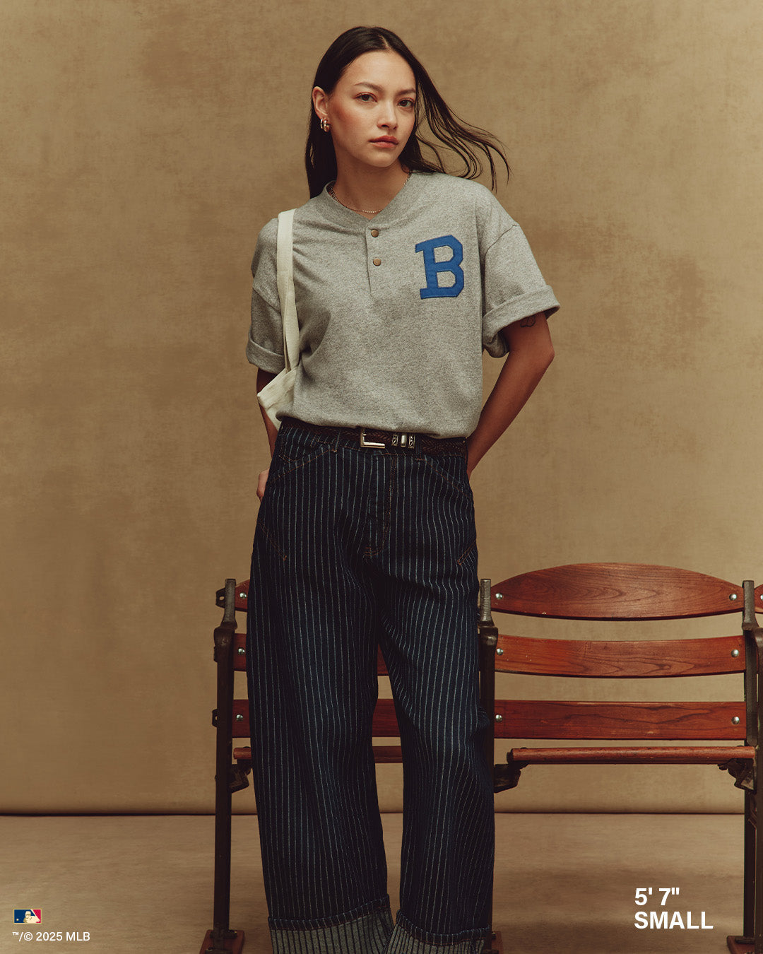 LOS ANGELES DODGERS COOPERSTOWN ALL FIELD FIFTIES '47 HENLEY QUARTZ GREY