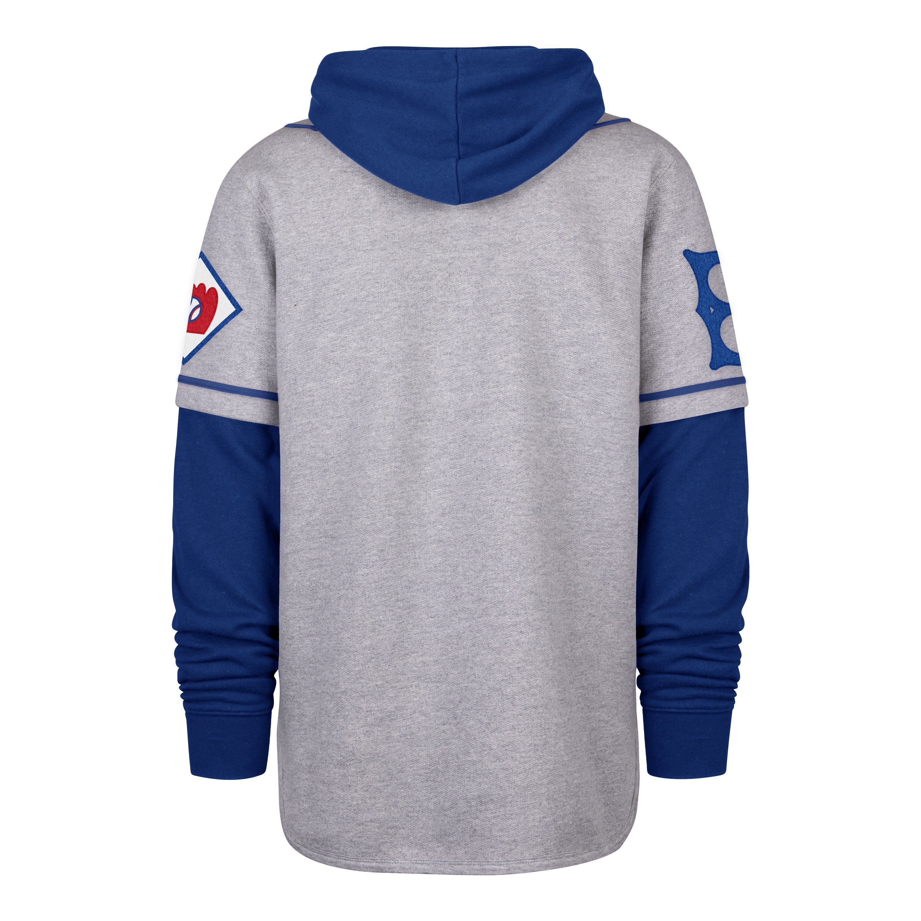 LOS ANGELES DODGERS COOPERSTOWN GAME FELT FIFTIES '47 SHORTSTOP PULLLOVER HOOD FOSSIL GREY