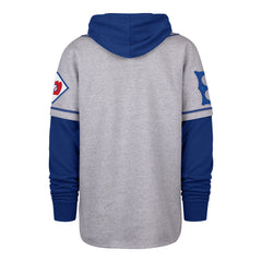 LOS ANGELES DODGERS COOPERSTOWN GAME FELT FIFTIES '47 SHORTSTOP PULLLOVER HOOD FOSSIL GREY