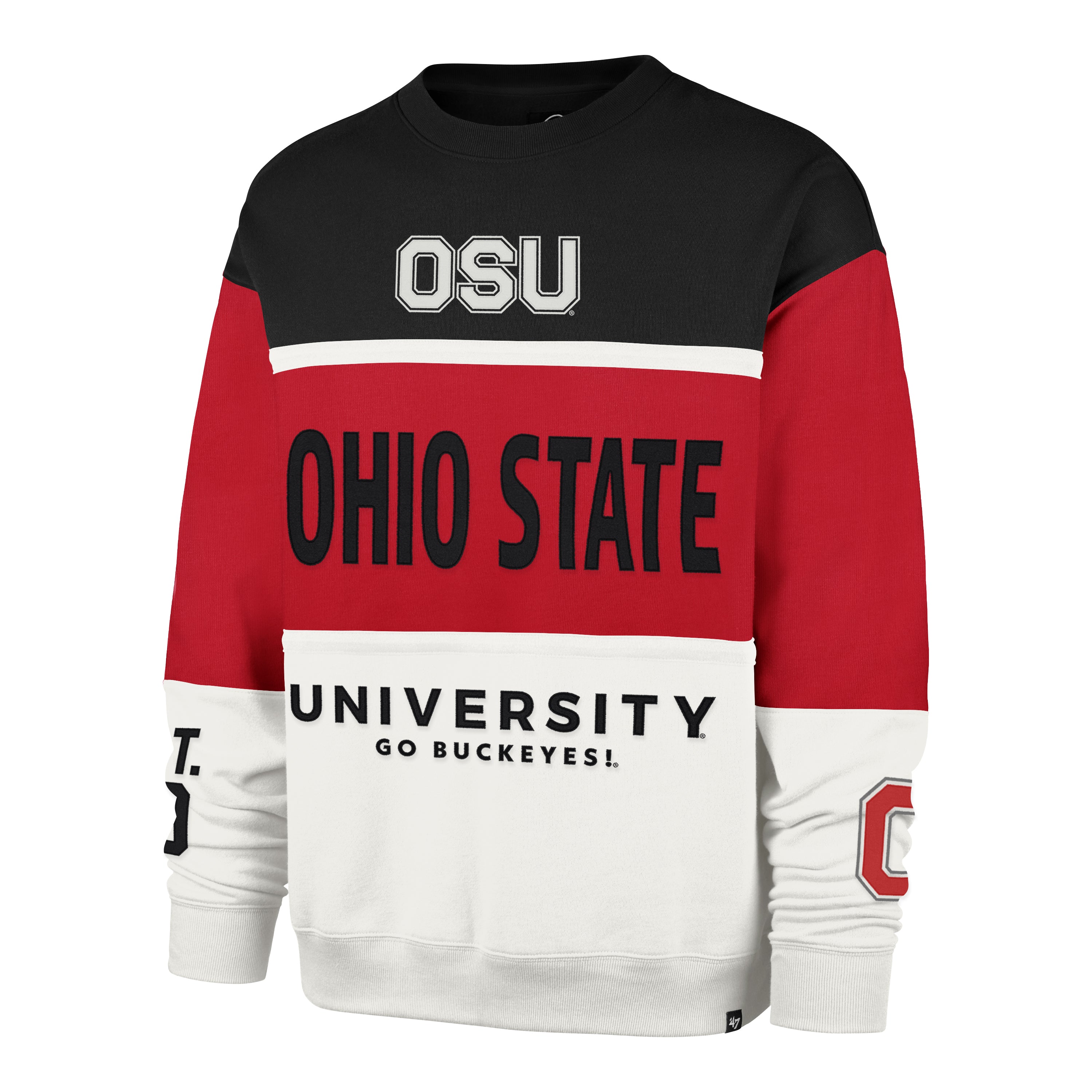 OHIO STATE BUCKEYES ON FIVE '47 MAXIMALIST CREW RACER RED