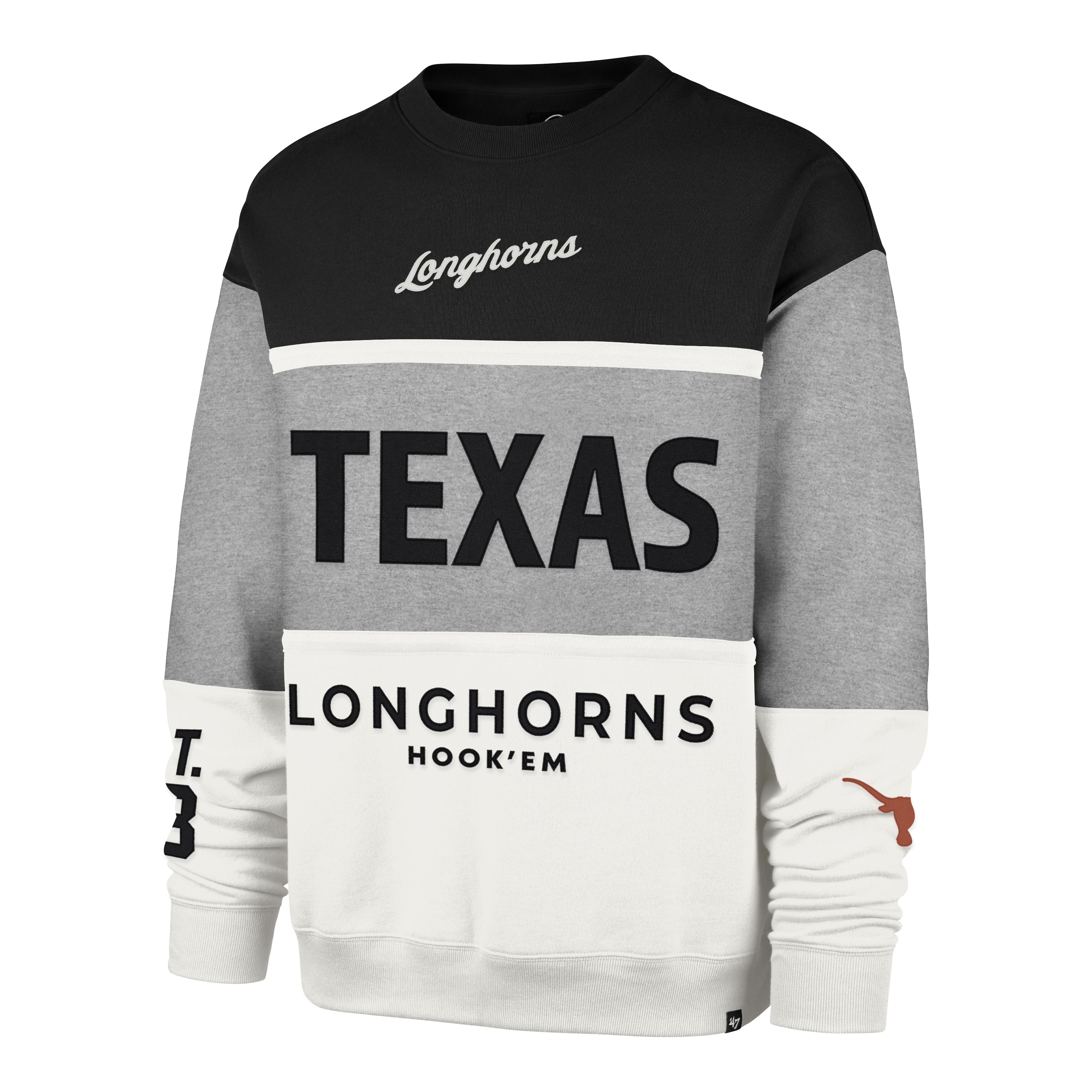 TEXAS LONGHORNS ON FIVE '47 MAXIMALIST CREW SLATE GREY