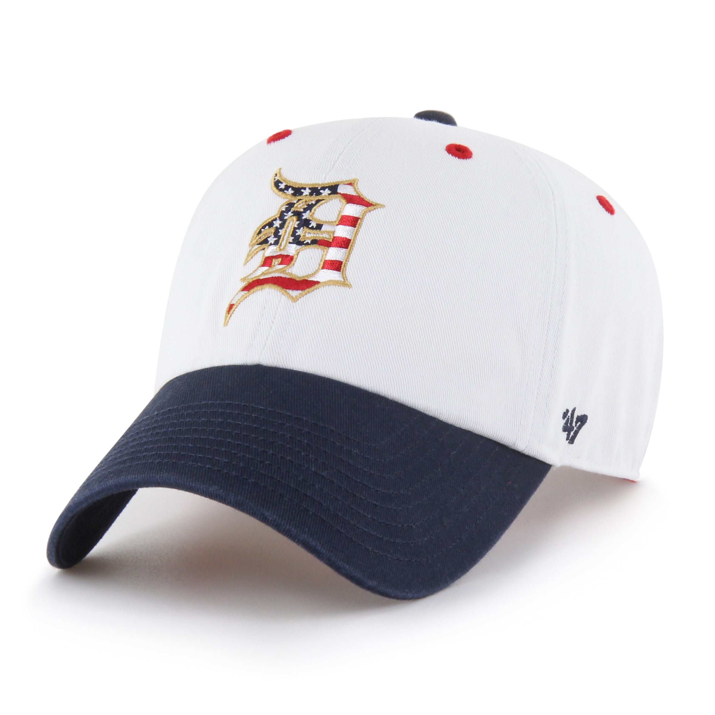 DETROIT TIGERS PATRIOTIC FLAG FILL '47 CLEAN UP WHITE