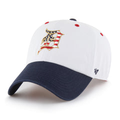 DETROIT TIGERS PATRIOTIC FLAG FILL '47 CLEAN UP WHITE