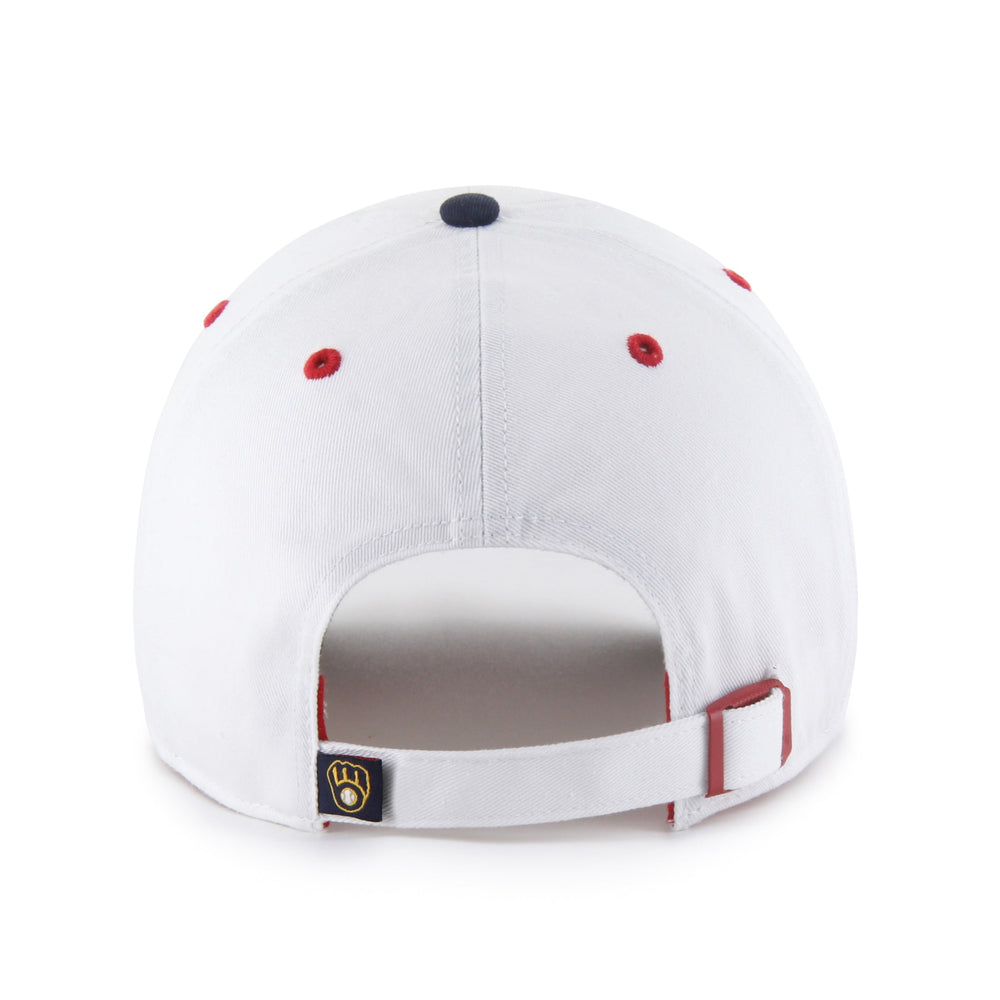 MILWAUKEE BREWERS PATRIOTIC FLAG FILL '47 CLEAN UP WHITE