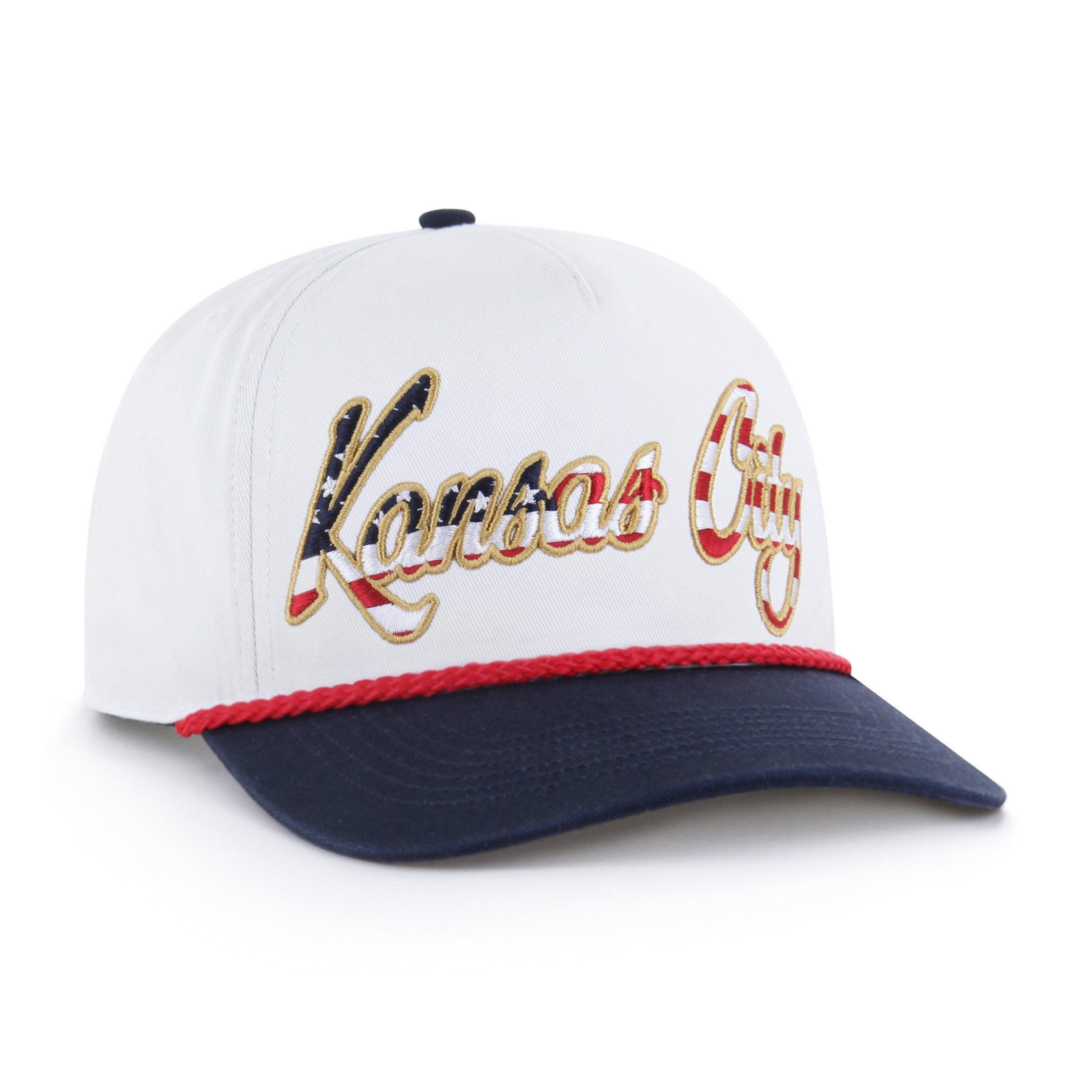 KANSAS CITY ROYALS PATRIOTIC OVERHAND '47 HITCH WHITE