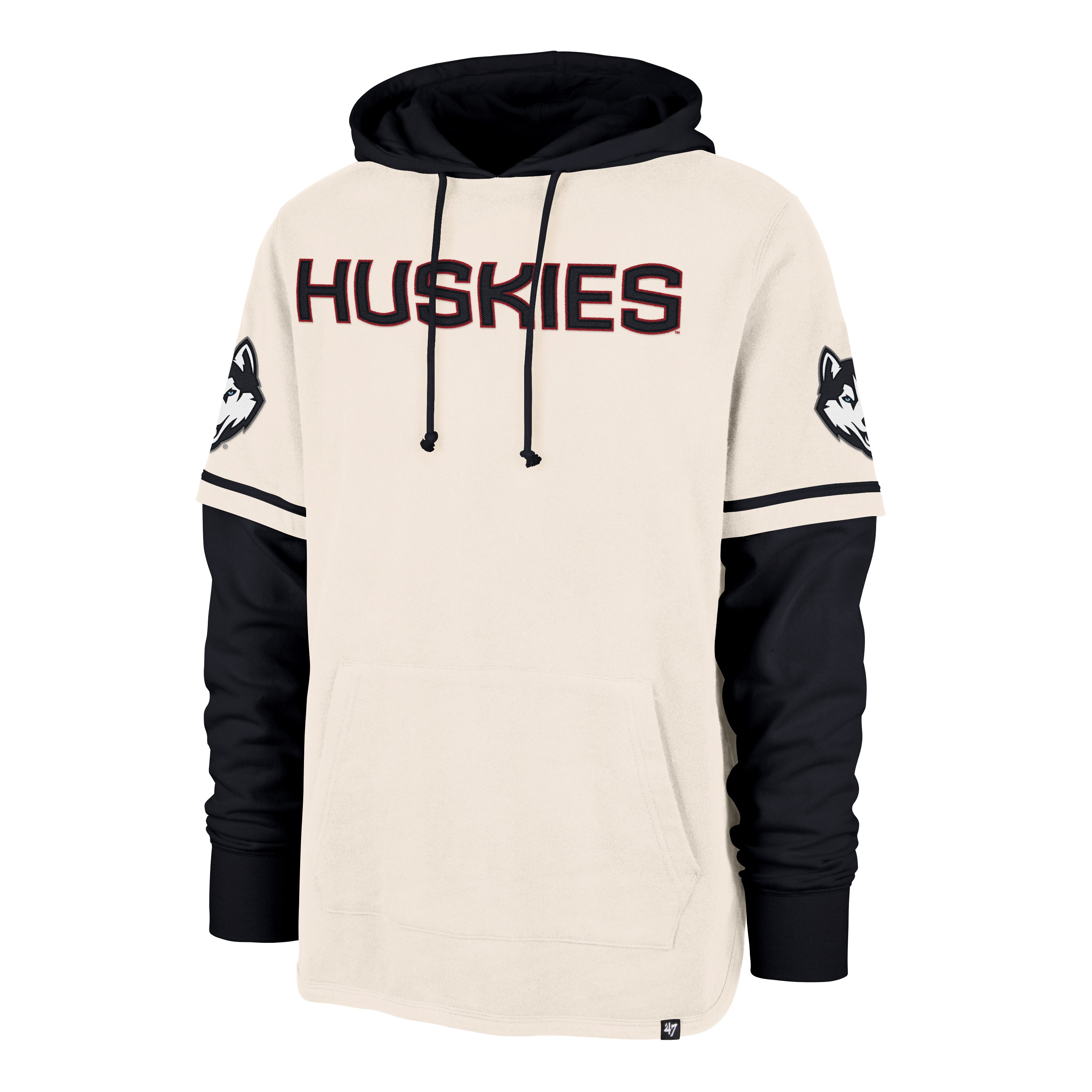 CONNECTICUT HUSKIES UCONN TRIFECTA '47 SHORTSTOP PULLOVER HOOD CREAM