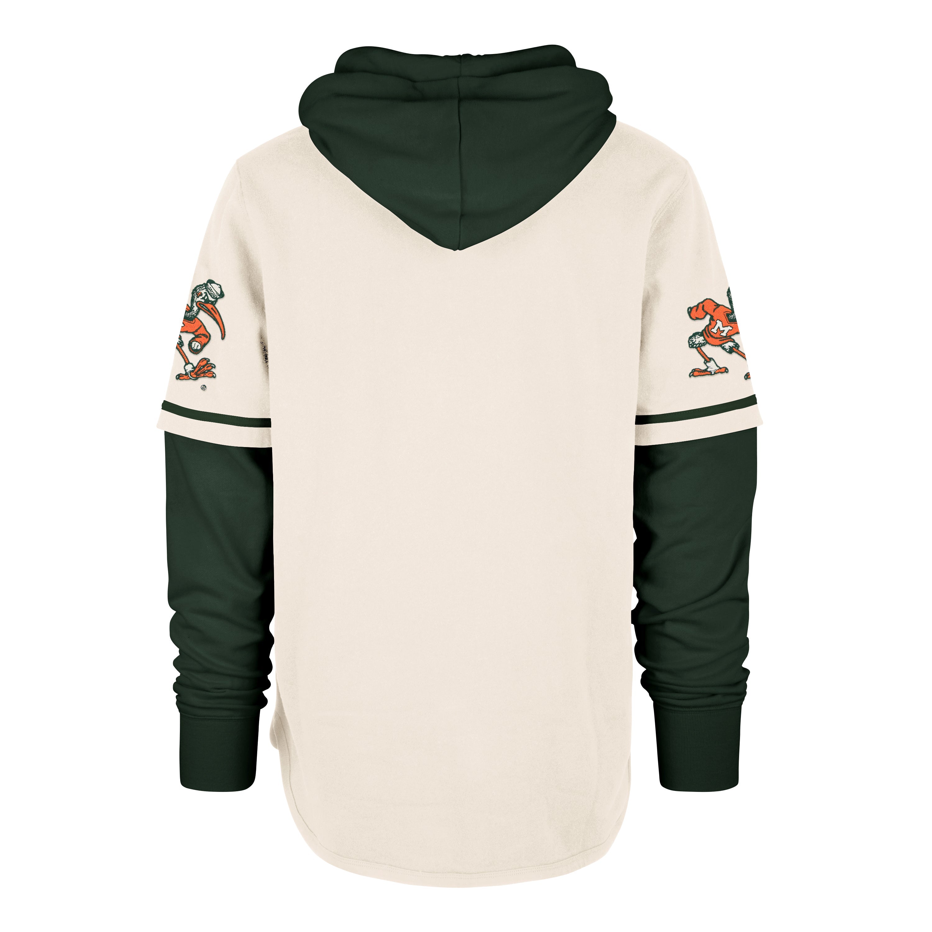 MIAMI HURRICANES VINTAGE TRIFECTA '47 SHORTSTOP PULLOVER HOOD CREAM