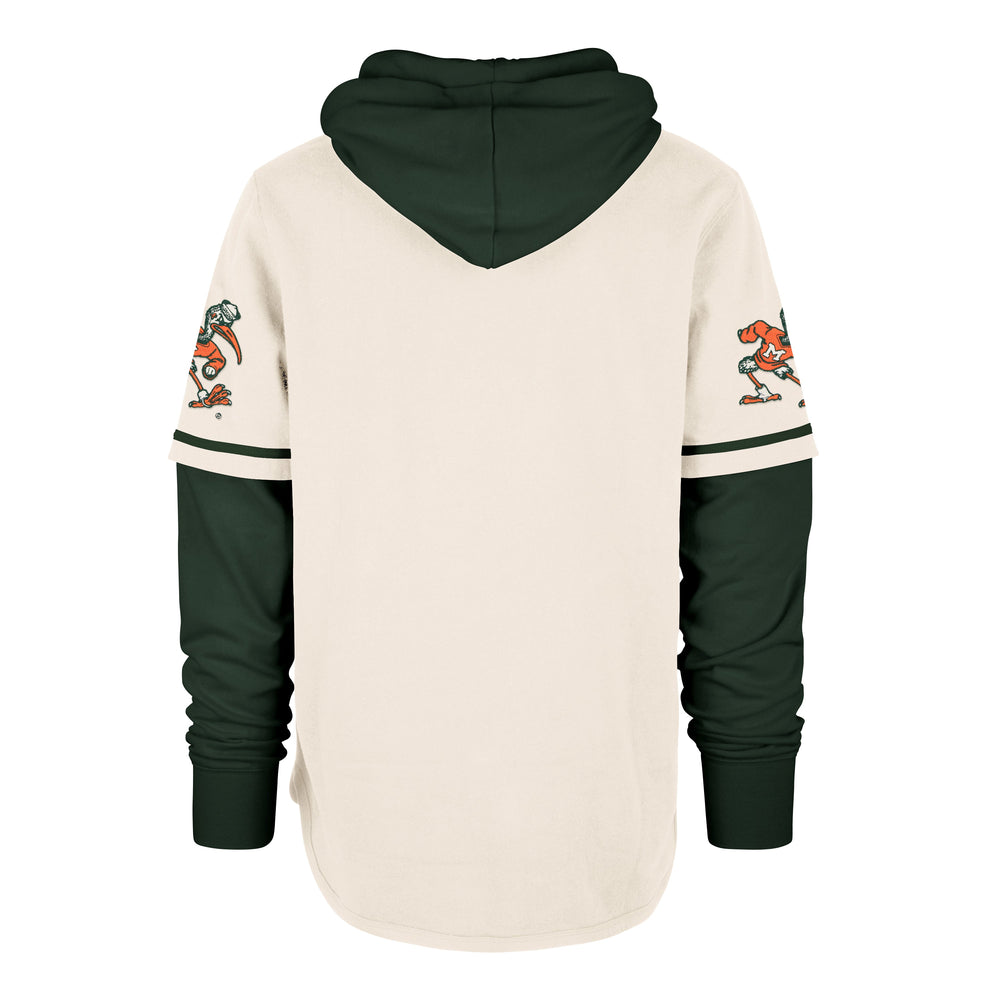 MIAMI HURRICANES VINTAGE TRIFECTA '47 SHORTSTOP PULLOVER HOOD CREAM