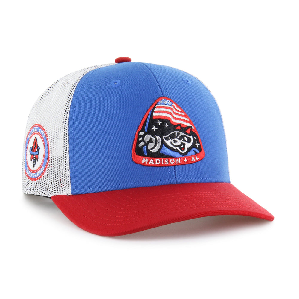 ROCKET CITY TRASH PANDAS SIDE NOTE '47 TRUCKER BLUE RAZ