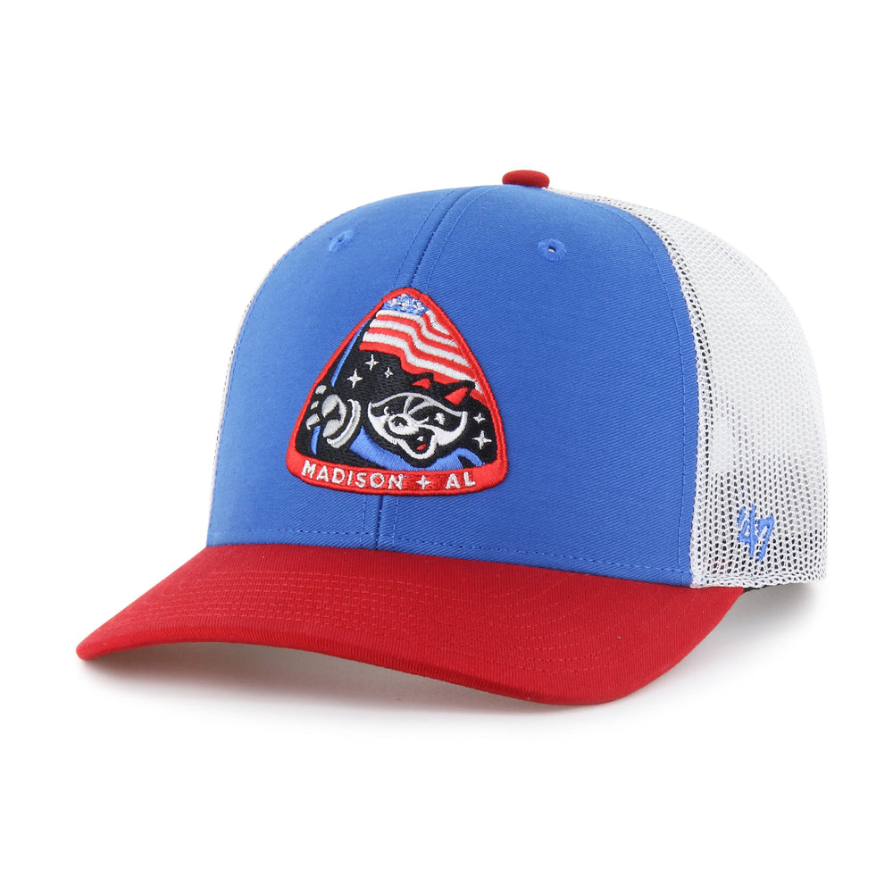 ROCKET CITY TRASH PANDAS SIDE NOTE '47 TRUCKER BLUE RAZ