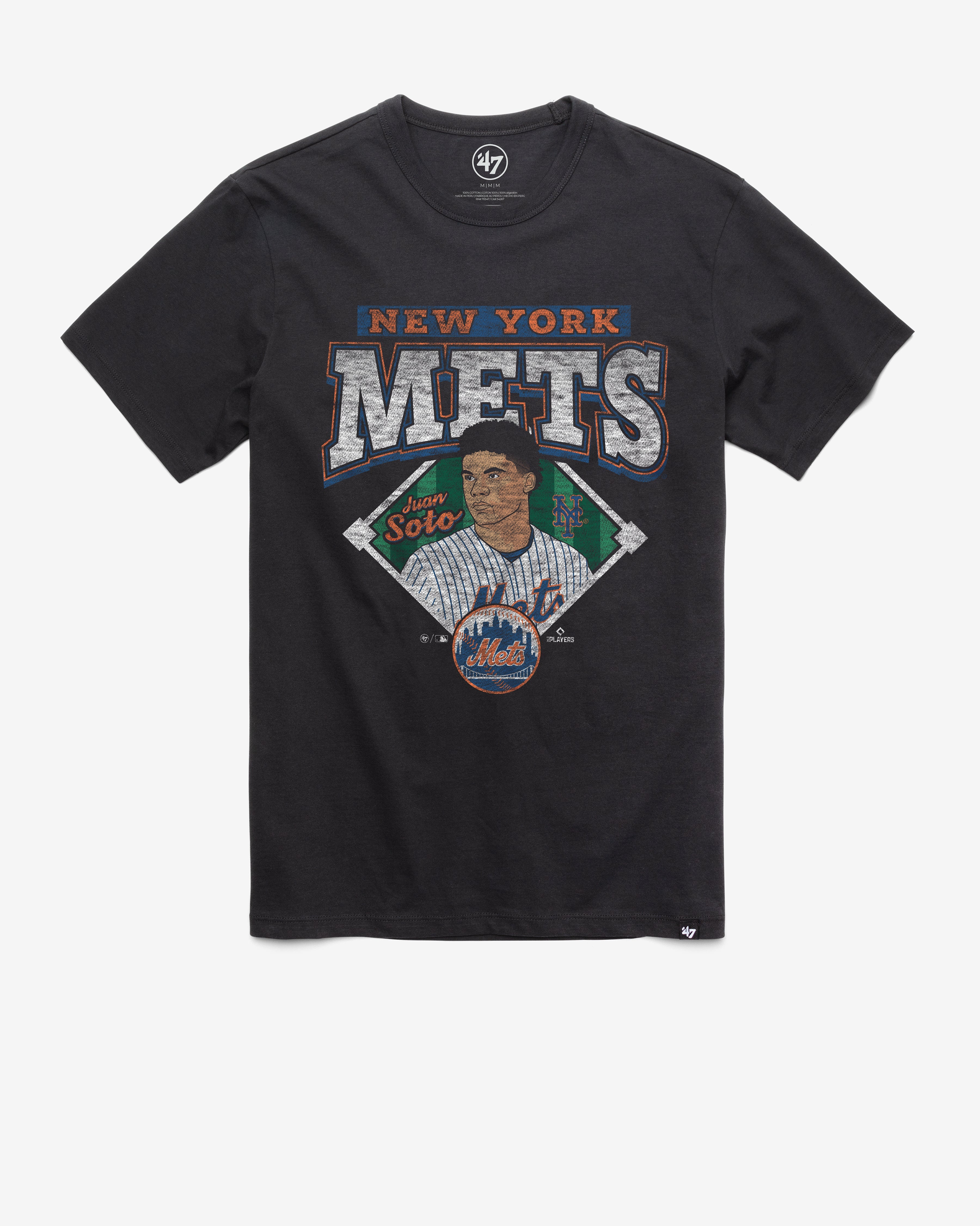 JUAN SOTO NEW YORK METS MLB PLAYER '47 FRANKLIN TEE FLINT BLACK