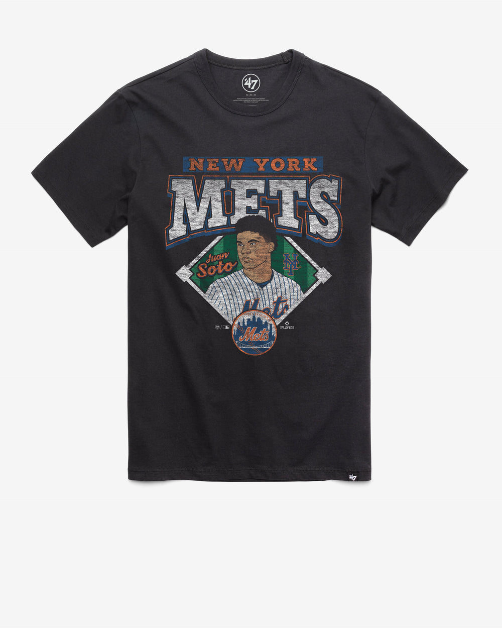 JUAN SOTO NEW YORK METS MLB PLAYER '47 FRANKLIN TEE FLINT BLACK