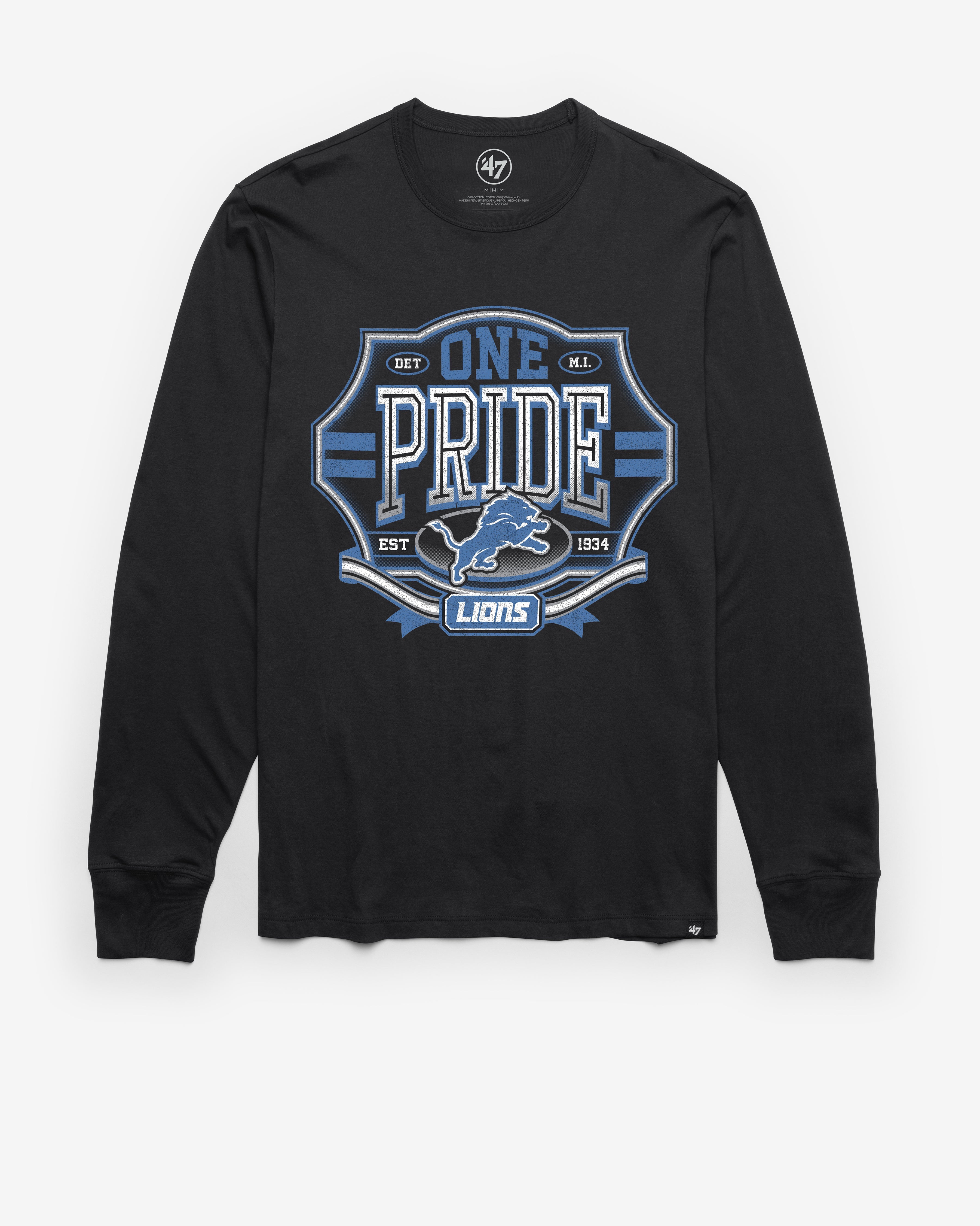DETROIT LIONS REGIONAL '47 FRANKLIN LONG SLEEVE TEE FLINT BLACK