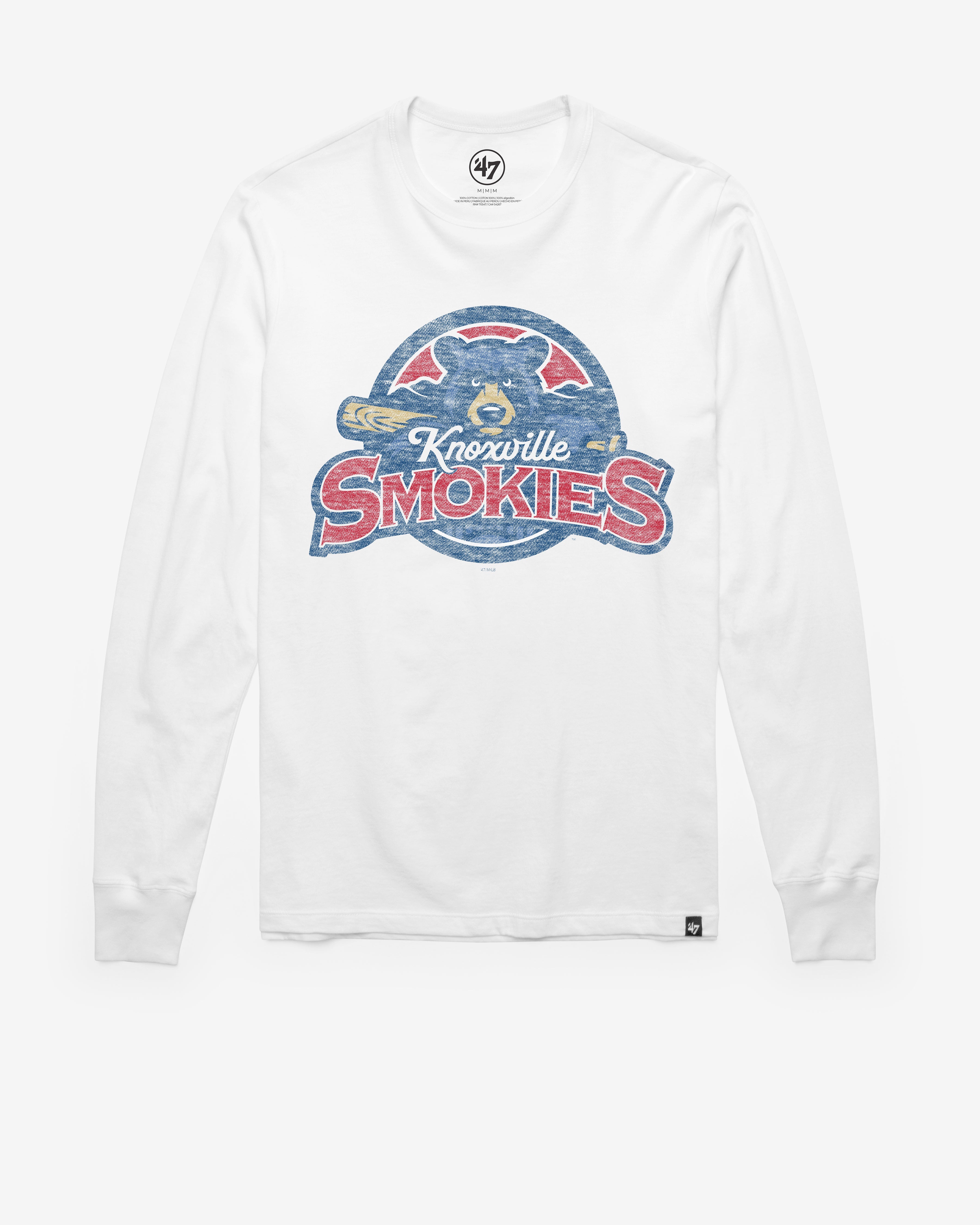 KNOXVILLE SMOKIES PREMIER '47 FRANKLIN LONG SLEEVE TEE WHITE WASH