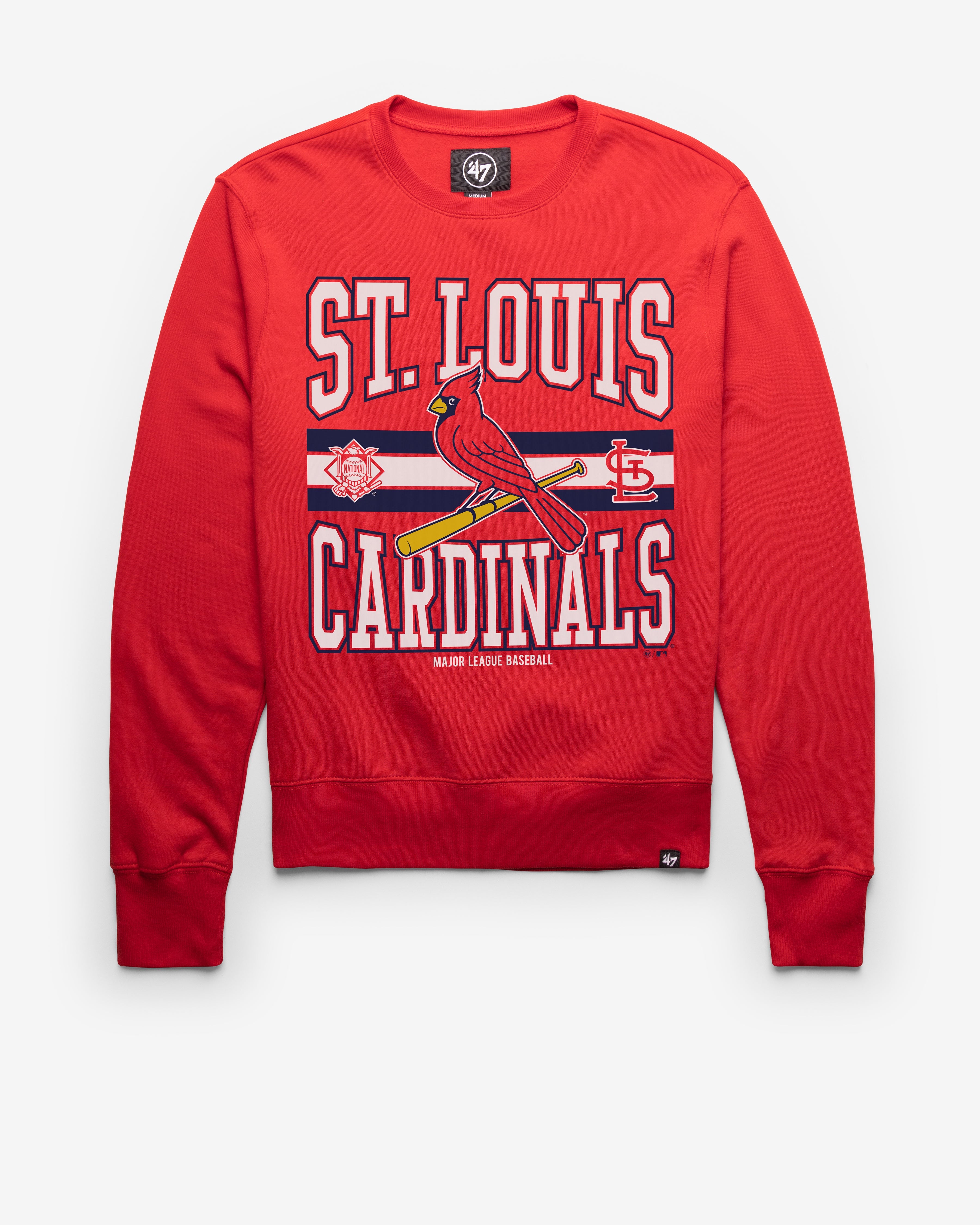 ST. LOUIS CARDINALS LETTERS '47 HEADLINE CREW RED