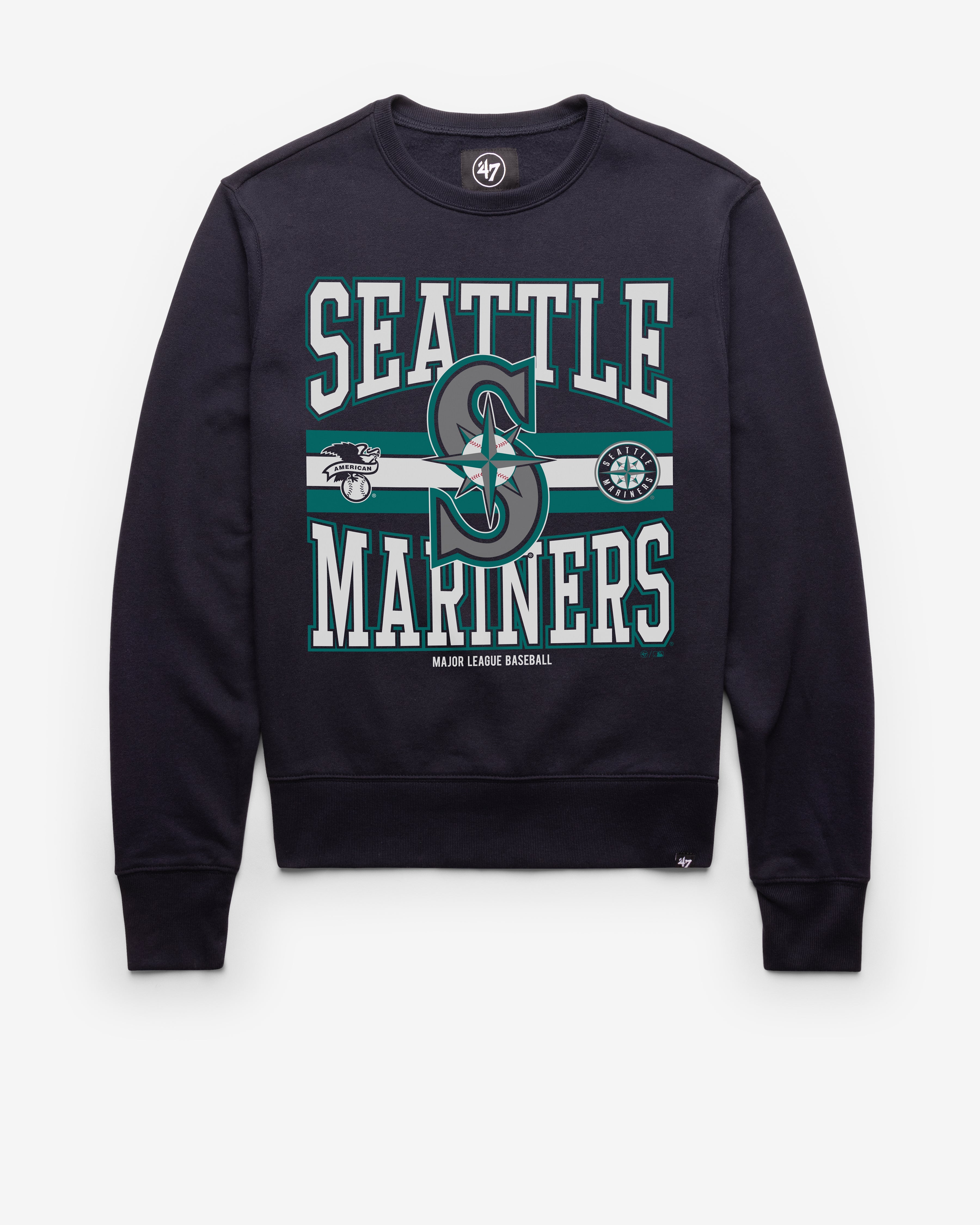 SEATTLE MARINERS LETTERS '47 HEADLINE CREW FALL NAVY