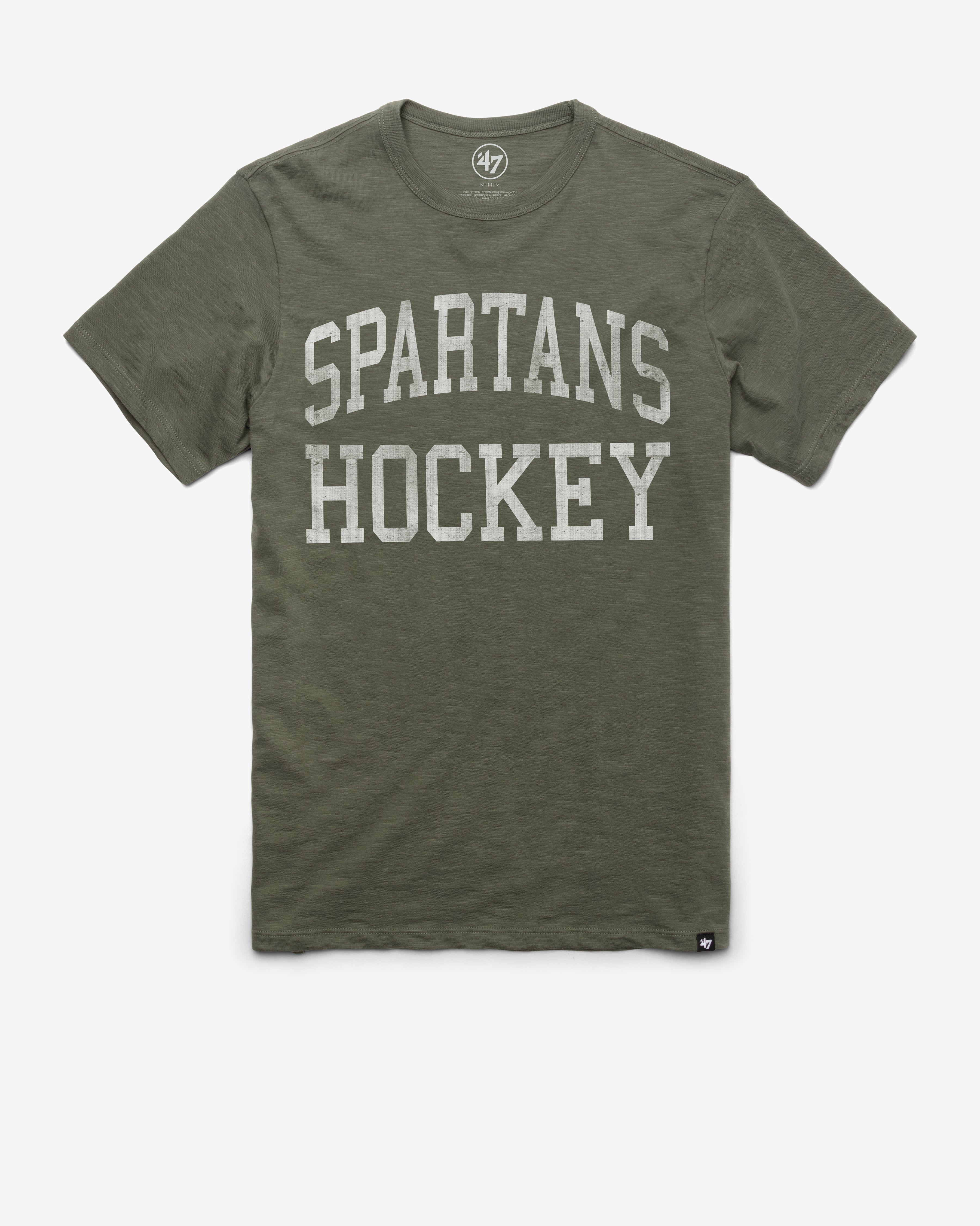 MICHIGAN STATE SPARTANS CLASSIC BLOCK '47 SCRUM TEE BOTTLE GREEN