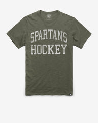 MICHIGAN STATE SPARTANS CLASSIC BLOCK '47 SCRUM TEE BOTTLE GREEN