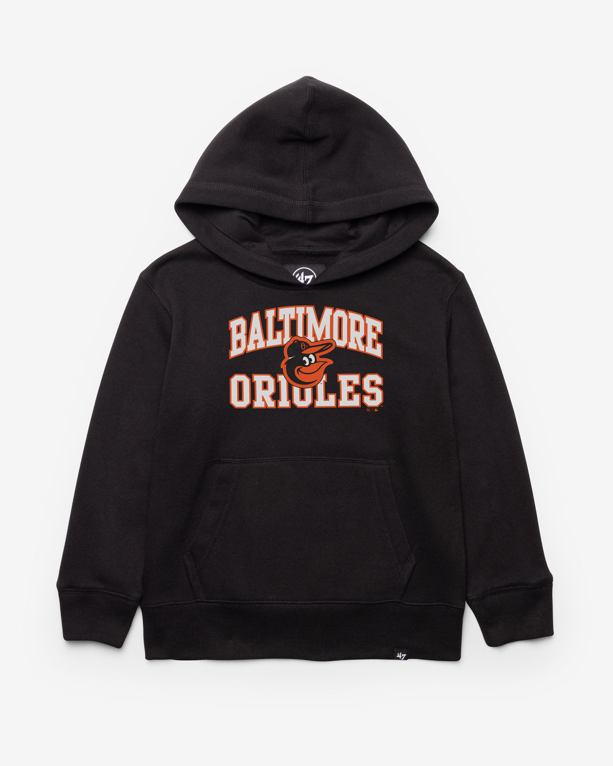 BALTIMORE ORIOLES VELOCITY '47 HEADLINE HOOD KIDS JET BLACK