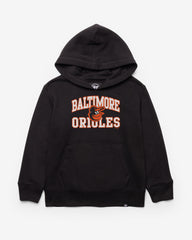 BALTIMORE ORIOLES VELOCITY '47 HEADLINE HOOD KIDS JET BLACK