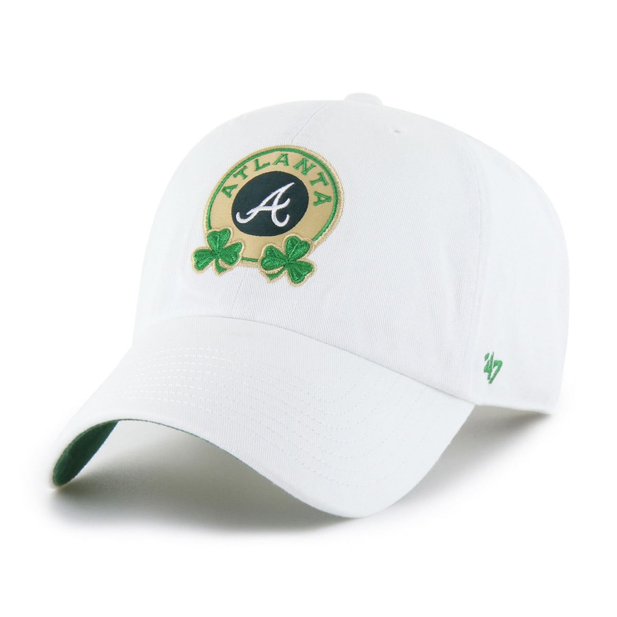 ATLANTA BRAVES ST. PADDY'S DOUBLE SHAMROCK '47 CLEAN UP WHITE
