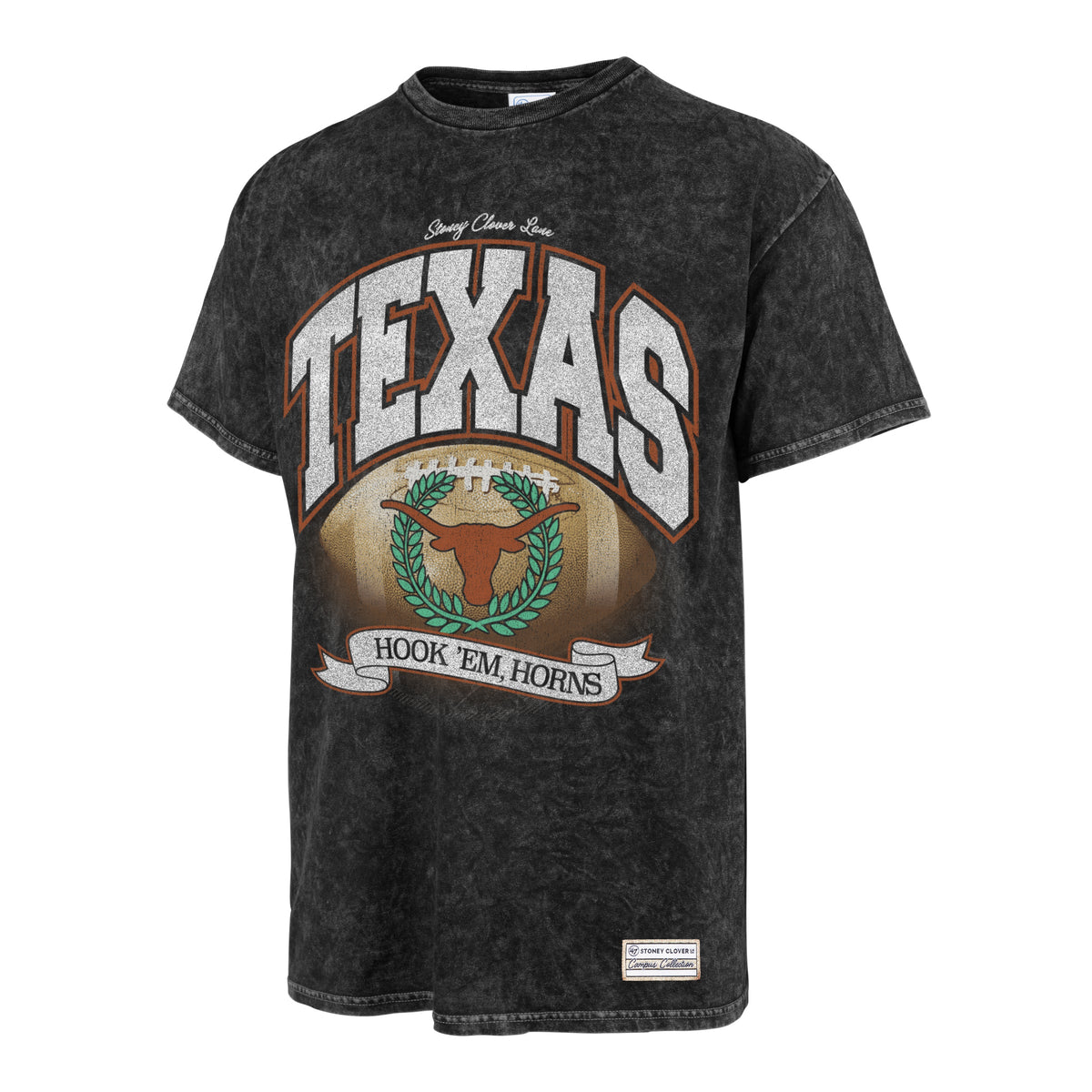 TEXAS LONGHORNS STONEY CLOVER LANE X '47 VINTAGE TUBULAR TEE DT BLACK