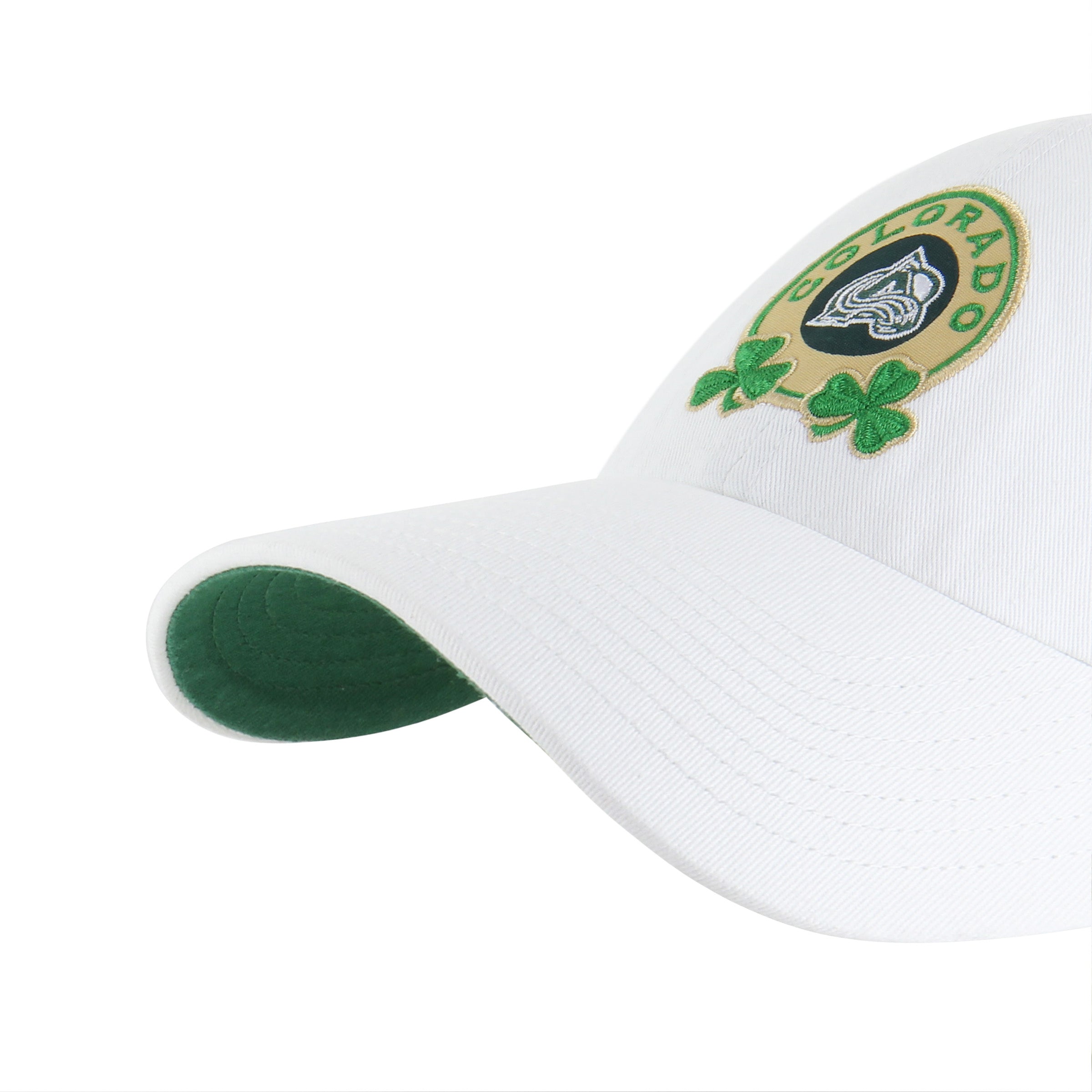 COLORADO AVALANCHE ST. PADDY'S DOUBLE SHAMROCK '47 CLEAN UP WHITE