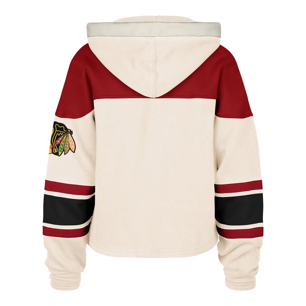 CHICAGO BLACKHAWKS SHOT BLOCK CROPPED '47 SUPERIOR LACER HOOD WOMENS CREAM