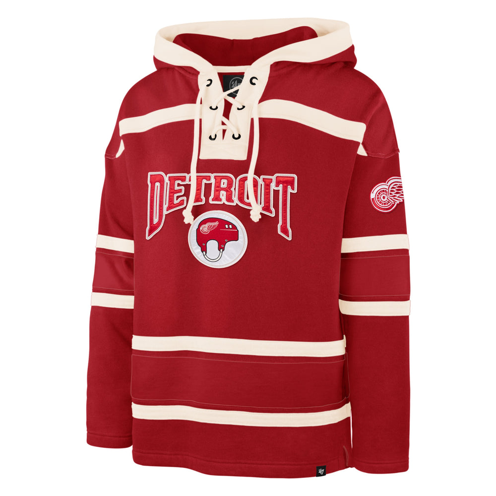 DETROIT RED WINGS CHIN STRAP SUPERIOR '47 LACER HOOD RED