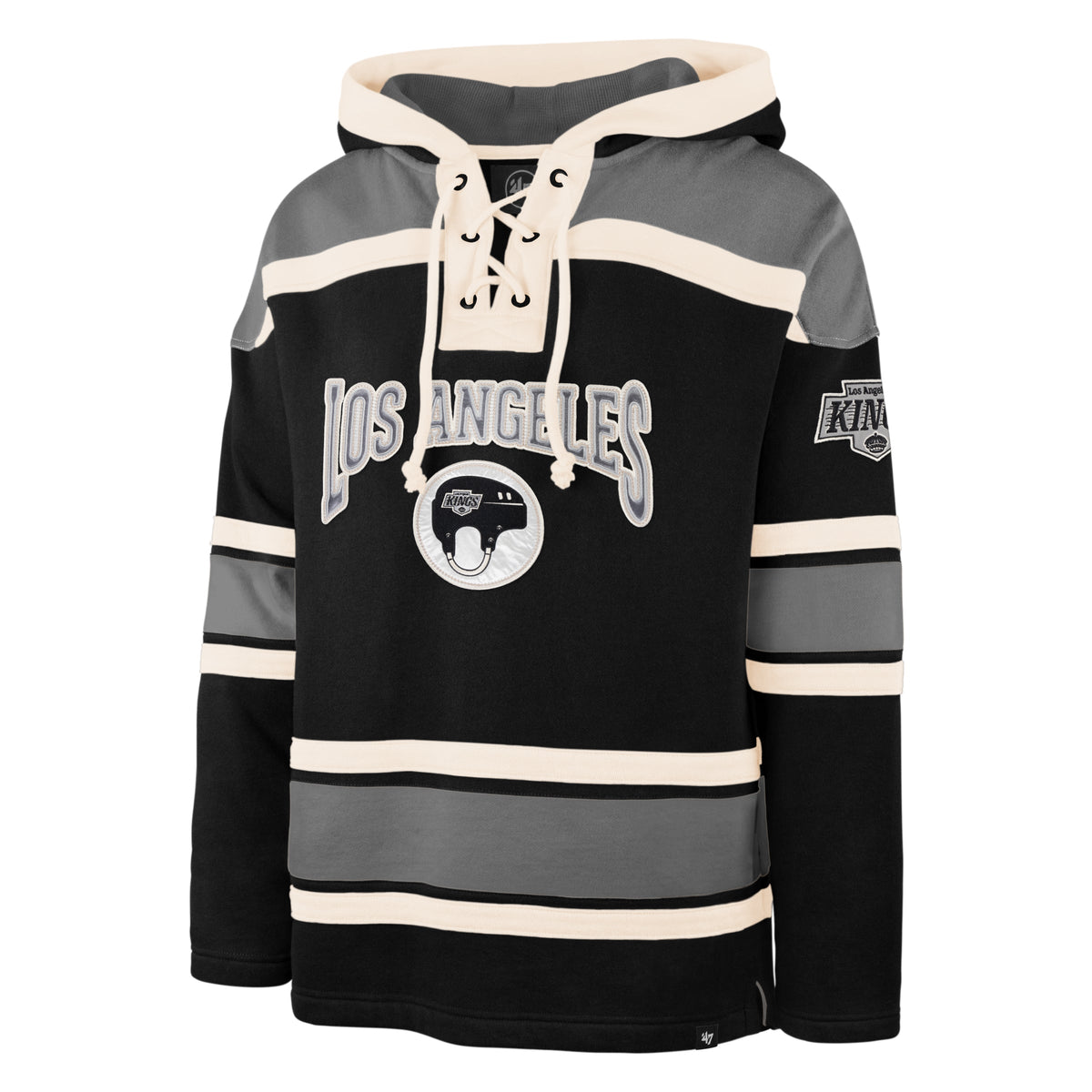 LOS ANGELES KINGS CHIN STRAP SUPERIOR '47 LACER HOOD JET BLACK