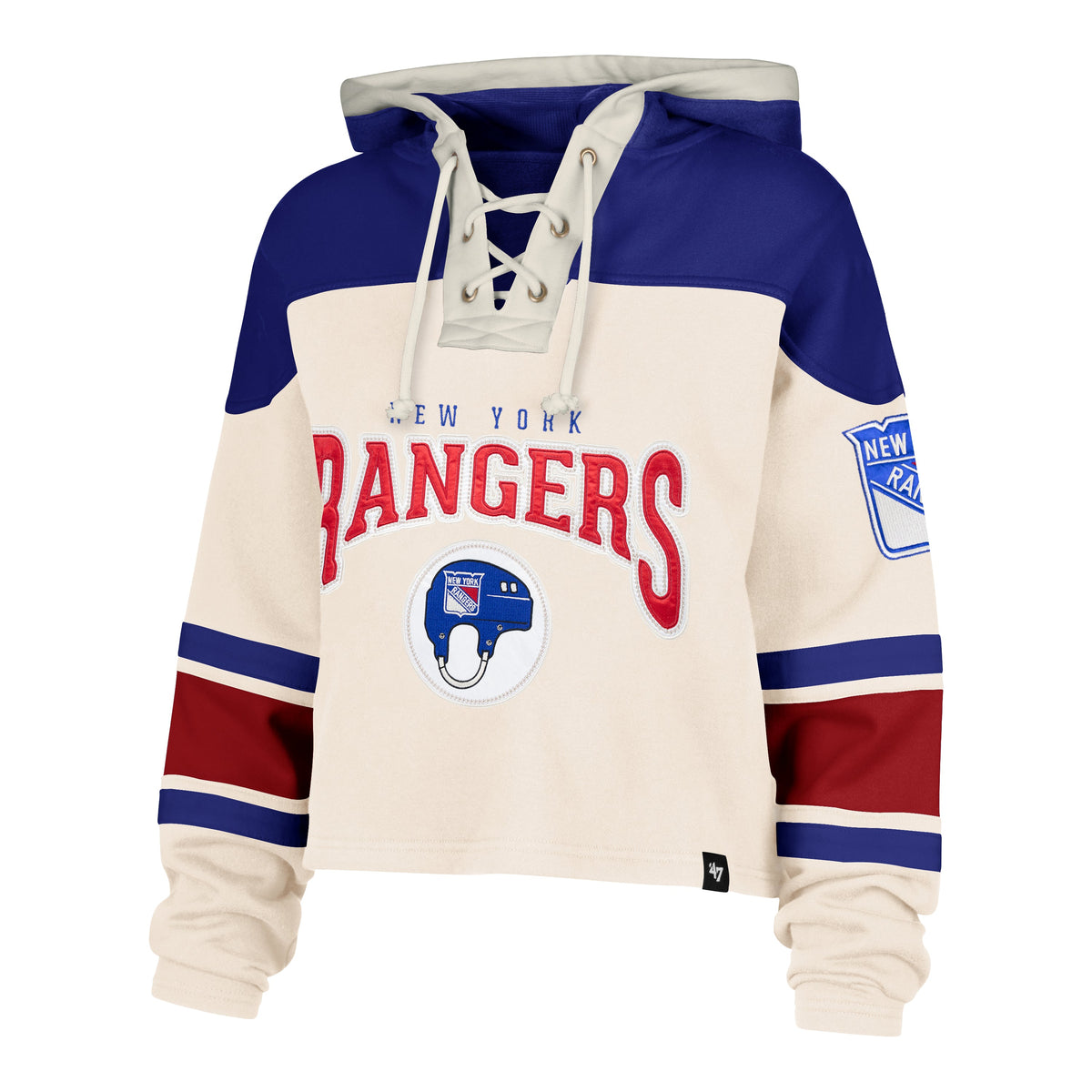 NEW YORK RANGERS SHOT BLOCK CROPPED '47 SUPERIOR LACER HOOD WOMENS CREAM