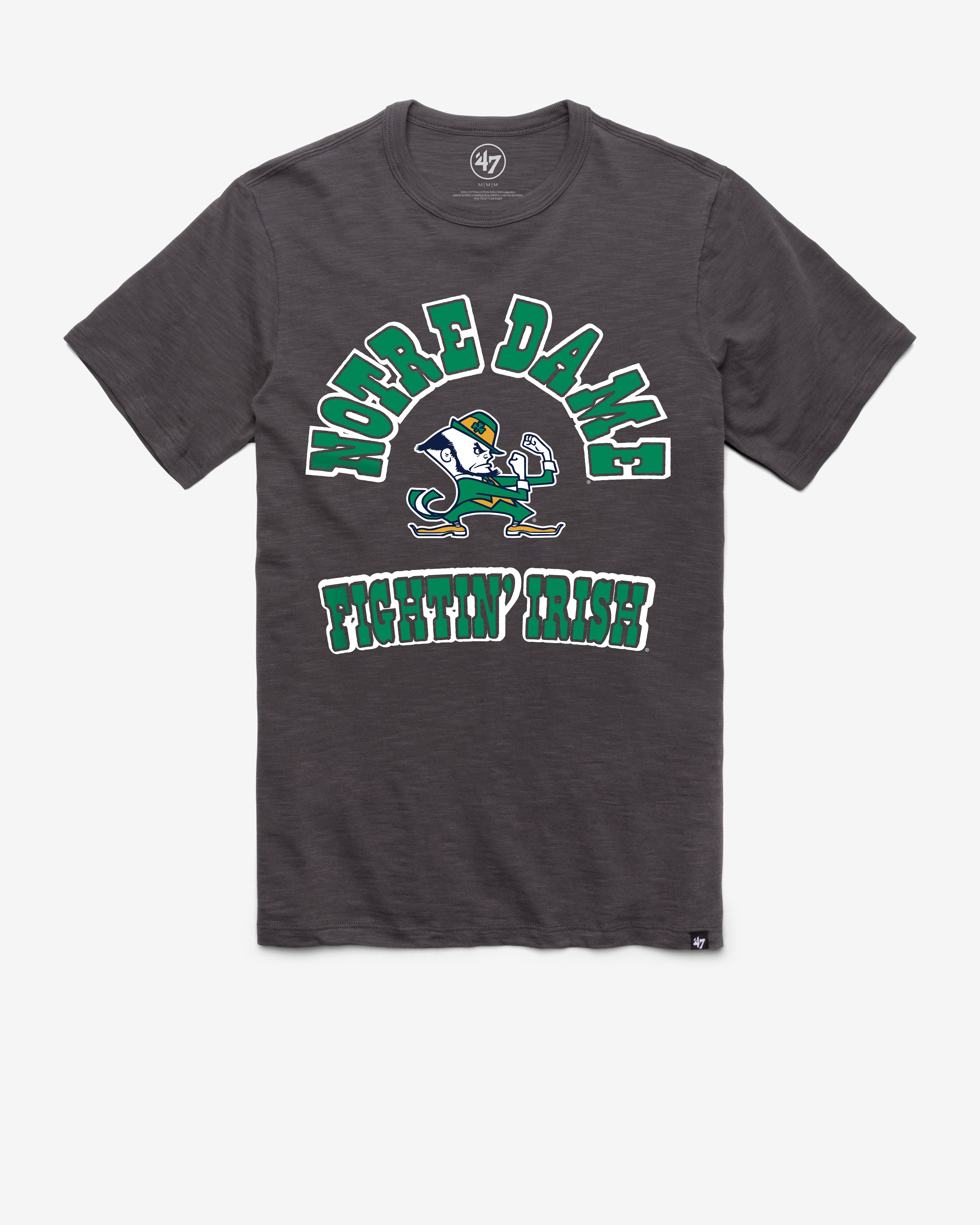 NOTRE DAME FIGHTIN IRISH COMEBACK '47 SCRUM TEE CHARCOAL