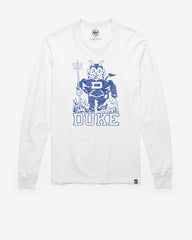 DUKE BLUE DEVILS VINTAGE PREMIER '47 FRANKLIN LONG SLEEVE TEE WHITE WASH