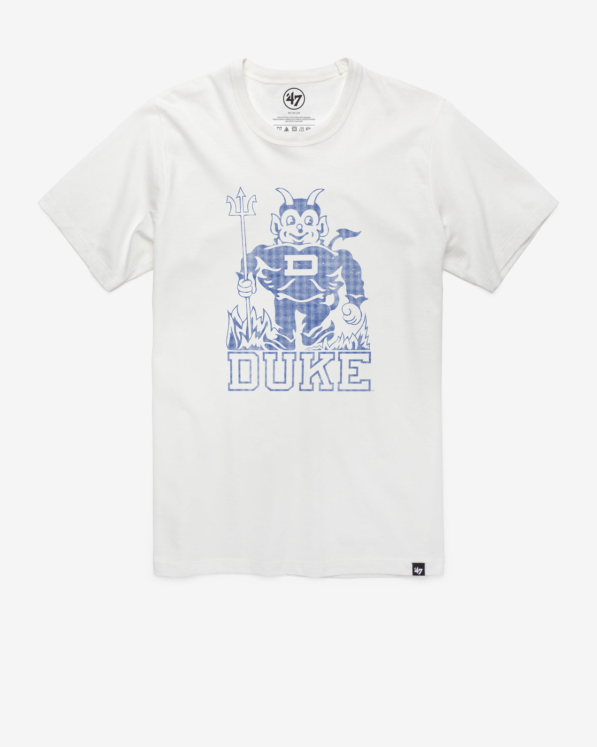 DUKE BLUE DEVILS VINTAGE GRIT '47 SCRUM TEE WHITE WASH