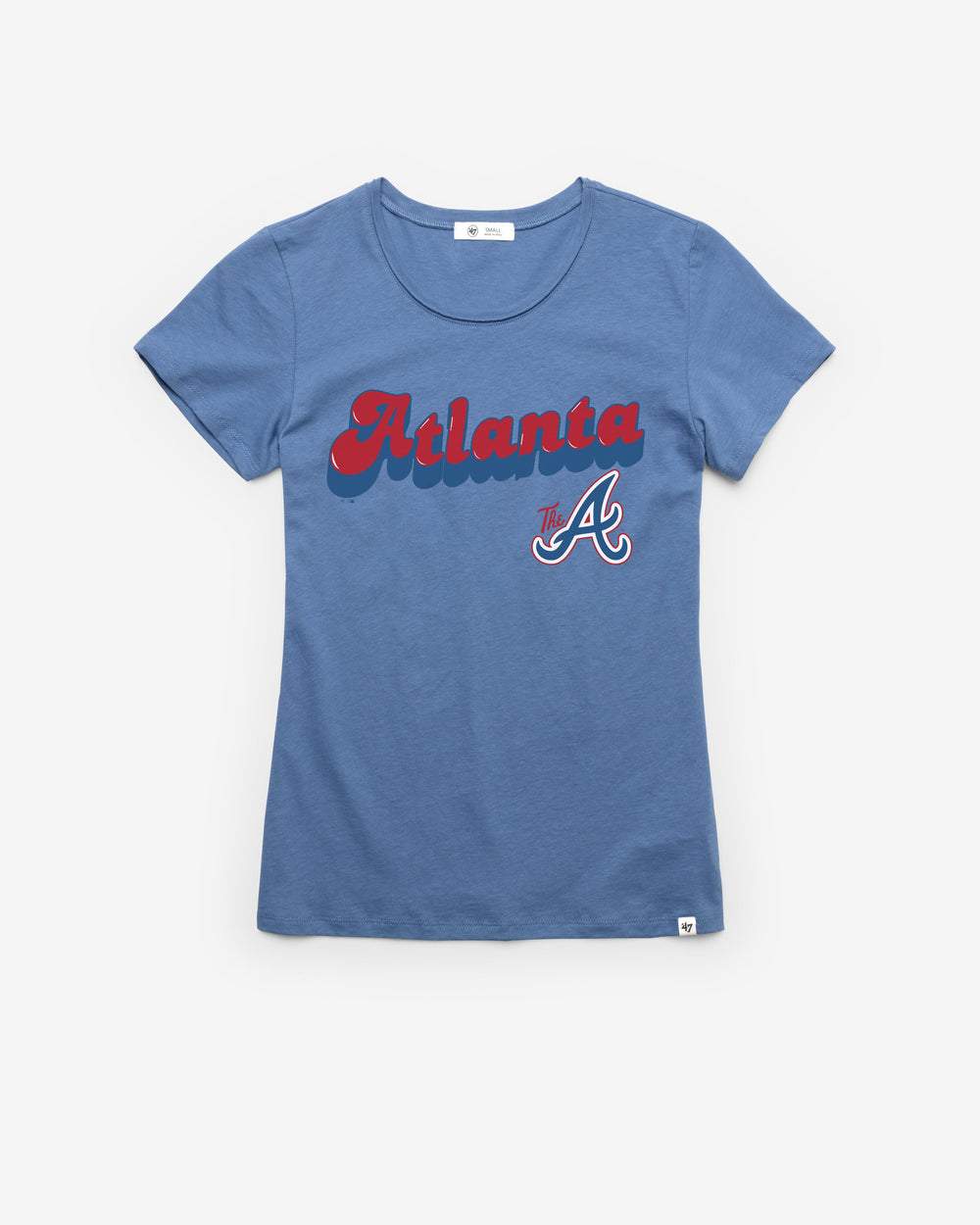 ATLANTA BRAVES CITY CONNECT MYSTIC '47 FRANKIE TEE WOMENS CADET BLUE