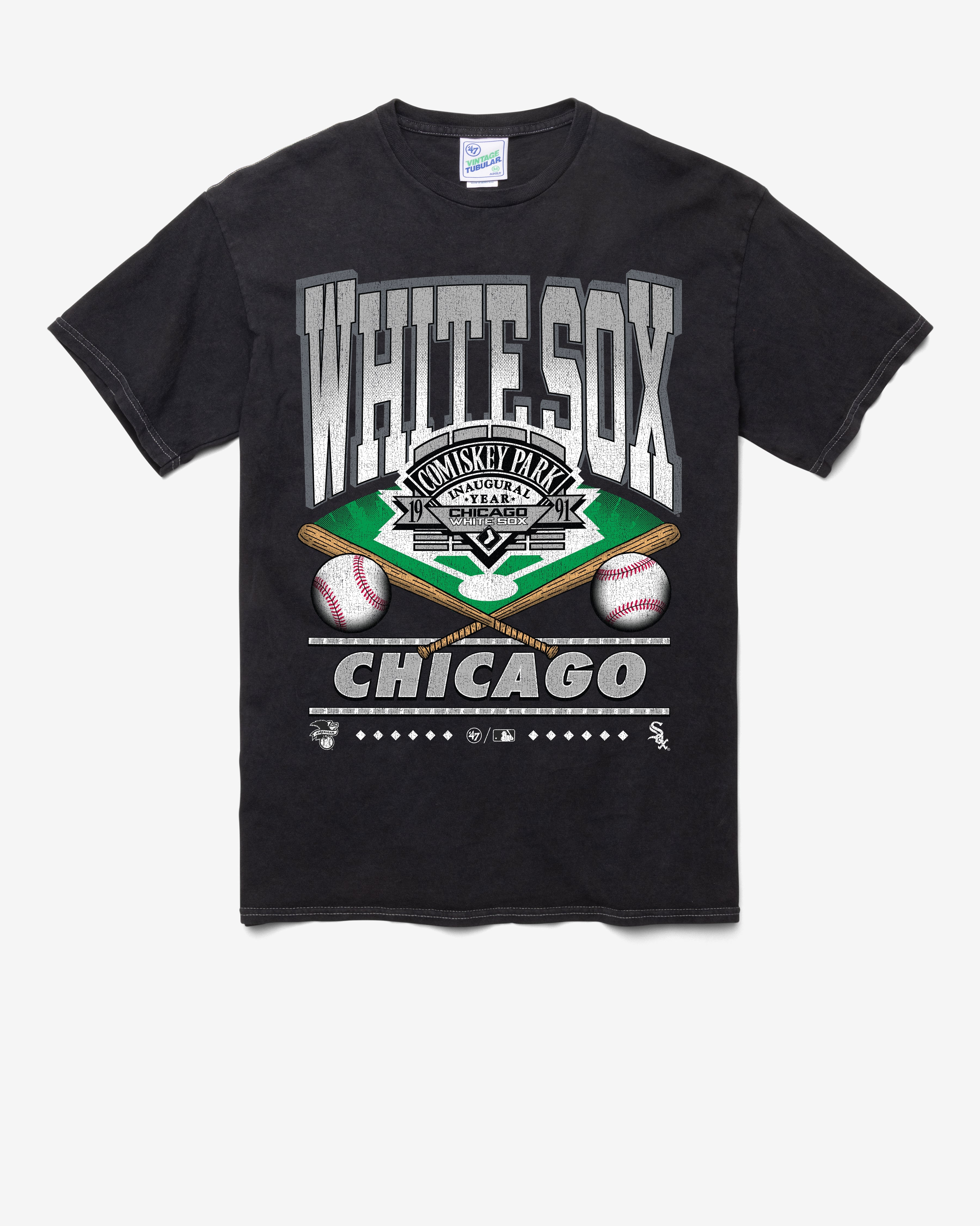 CHICAGO WHITE SOX COOPERSTOWN STRAIGHT SHOT VINTAGE '47 TUBULAR TEE DT BLACK