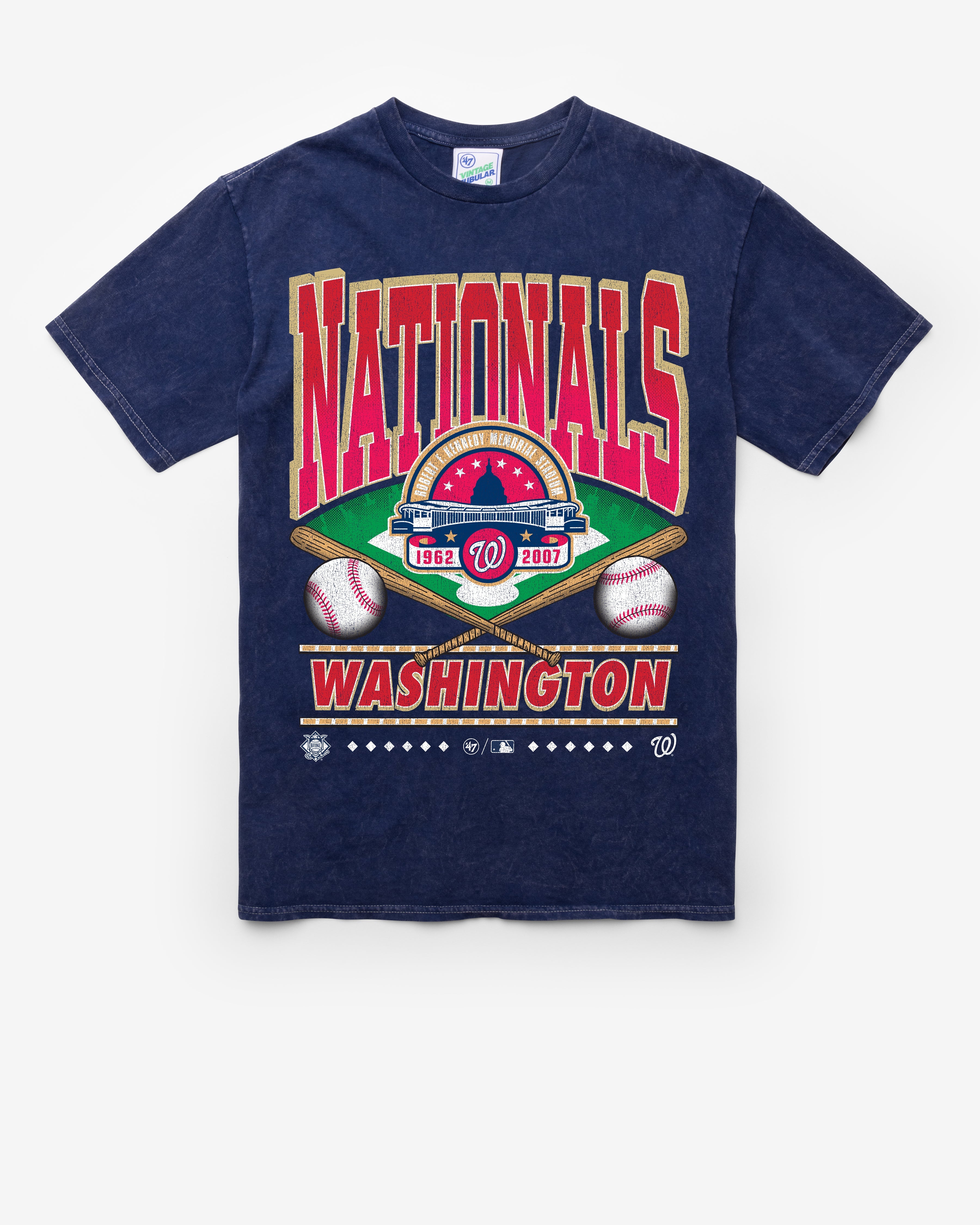 WASHINGTON NATIONALS COOPERSTOWN STRAIGHT SHOT VINTAGE '47 TUBULAR TEE DT NAVY