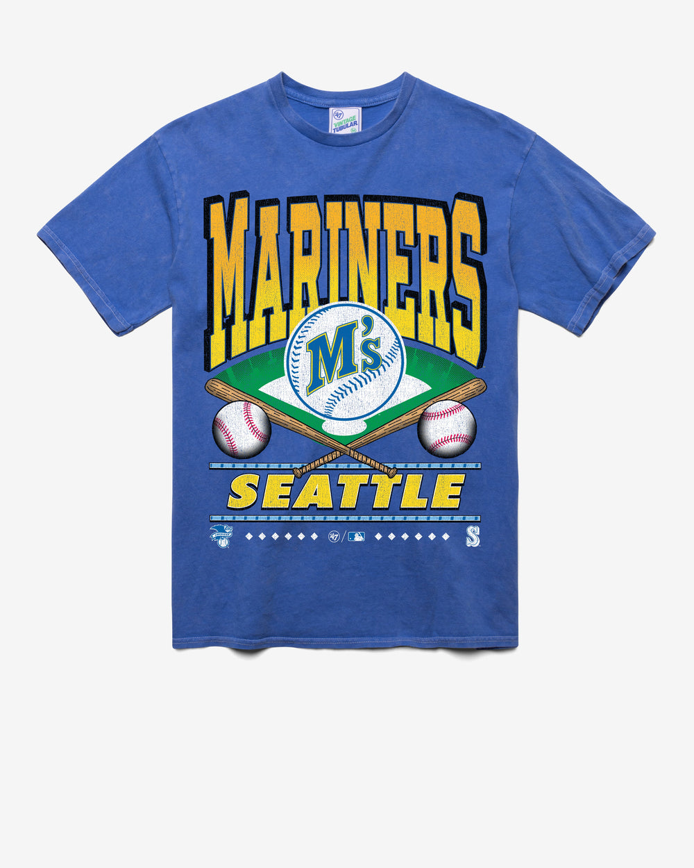 SEATTLE MARINERS COOPERSTOWN STRAIGHT SHOT VINTAGE '47 TUBULAR TEE DT CALI BLUE