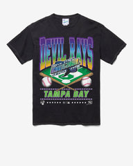 TAMPA BAY RAYS COOPERSTOWN STRAIGHT SHOT VINTAGE '47 TUBULAR TEE DT BLACK