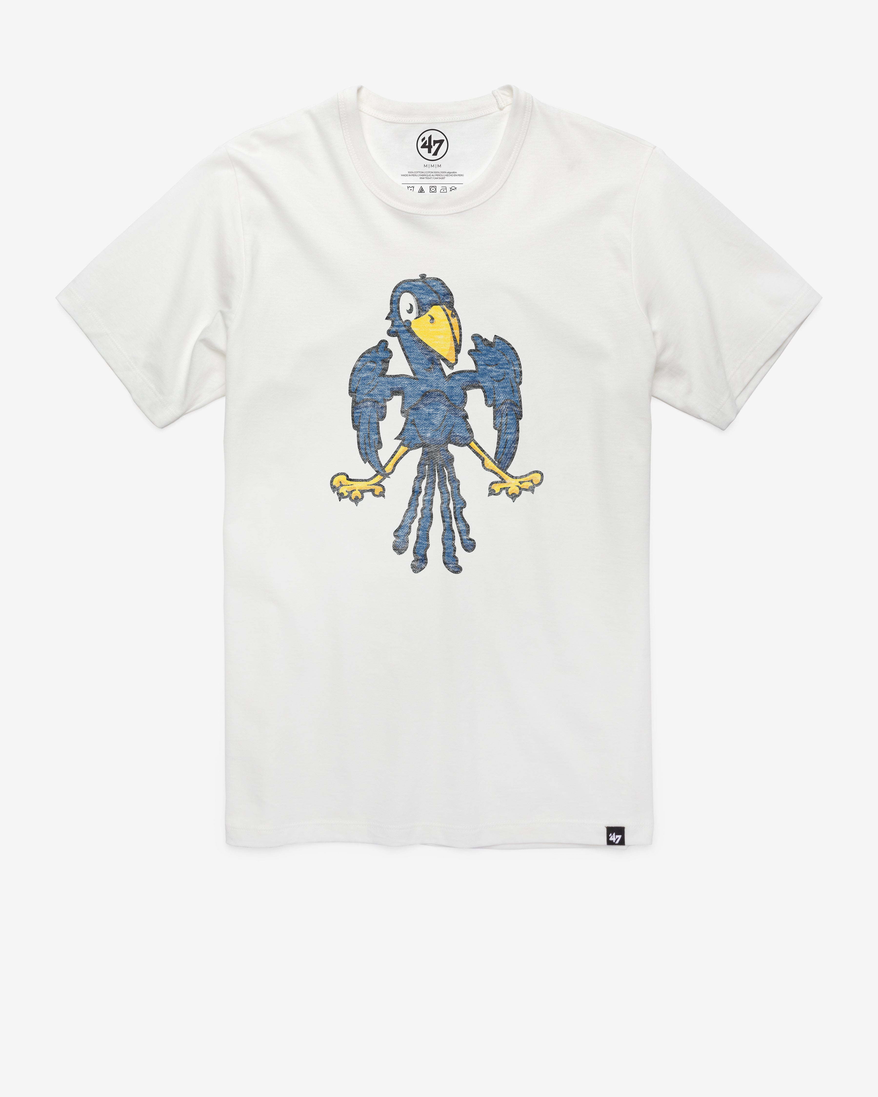 KANSAS JAYHAWKS VINTAGE PREMIER '47 FRANKLIN TEE WHITE WASH