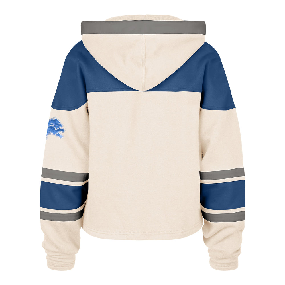 DETROIT LIONS CHOP BLOCK CROPPED '47 SUPERIOR LACER HOOD WOMENS CREAM