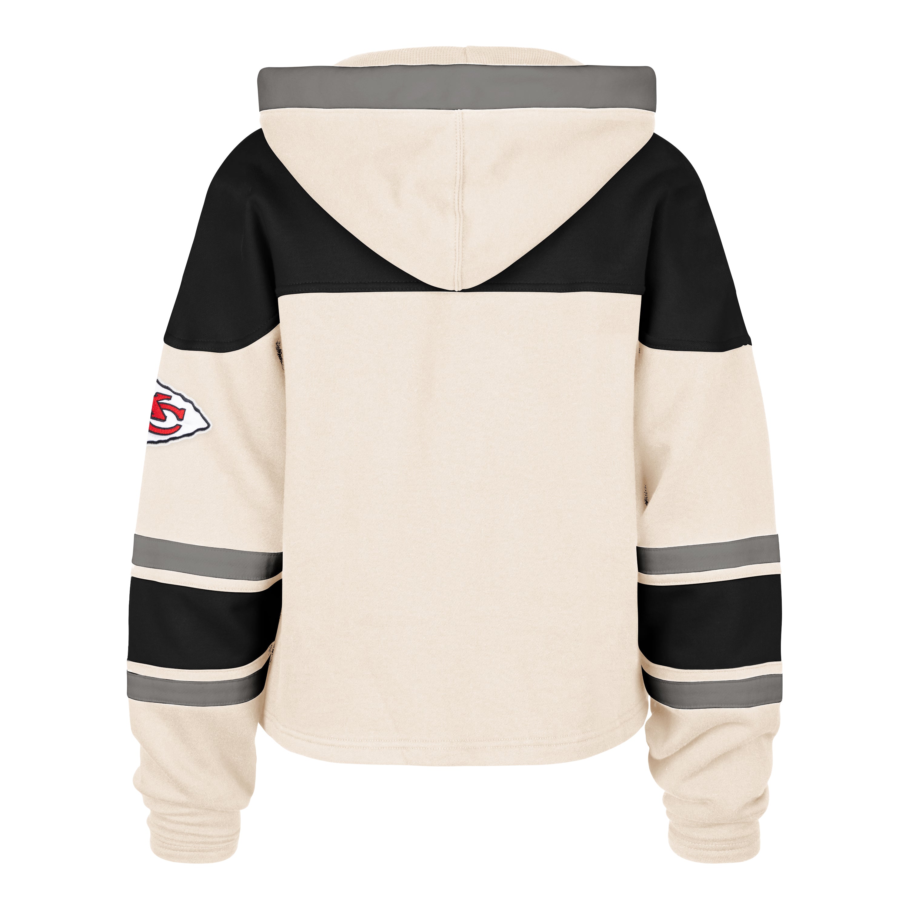 KANSAS CITY CHIEFS CHOP BLOCK CROPPED '47 SUPERIOR LACER HOOD WOMENS CREAM