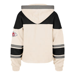 KANSAS CITY CHIEFS CHOP BLOCK CROPPED '47 SUPERIOR LACER HOOD WOMENS CREAM