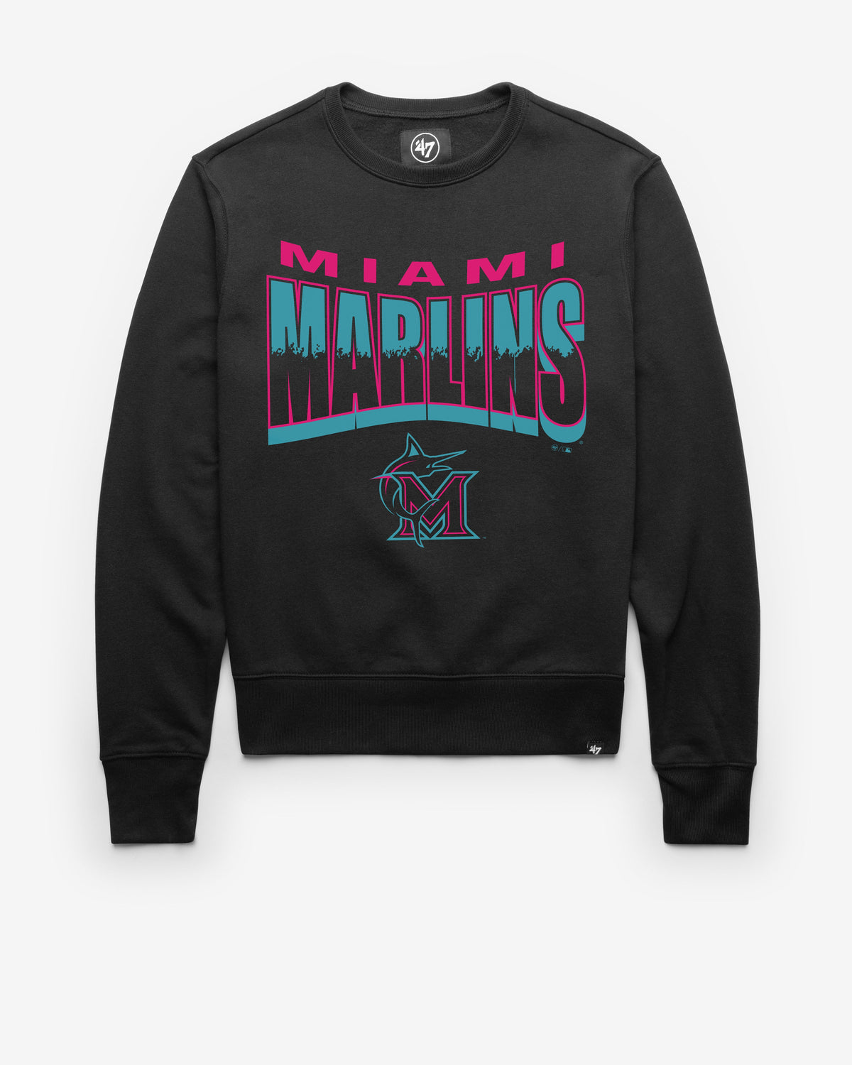 MIAMI MARLINS CITY CONNECT BRUSH BY '47 HEADLINE CREW JET BLACK