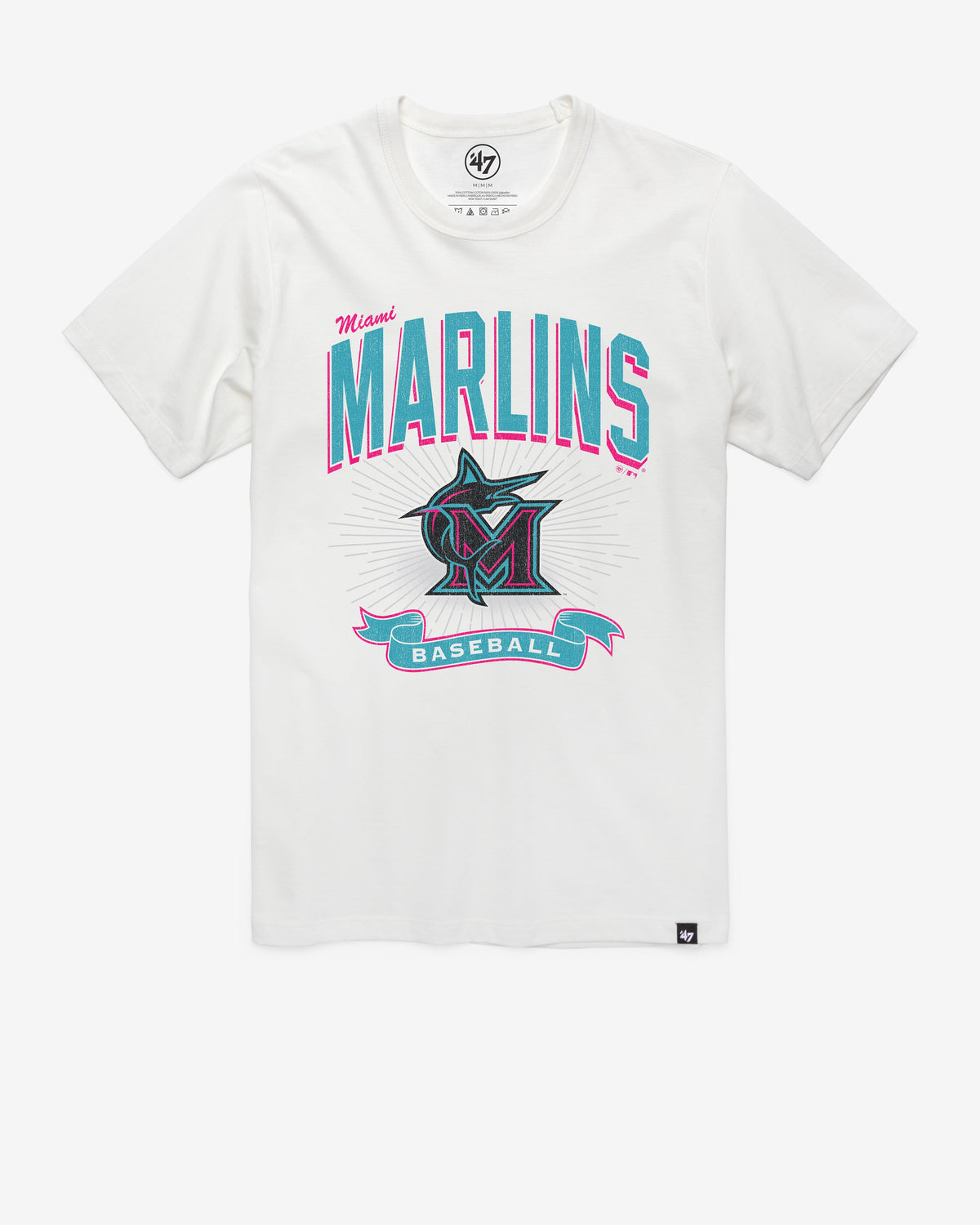MIAMI MARLINS CITY CONNECT PRIME PLAY '47 FRANKLIN TEE WHITE WASH