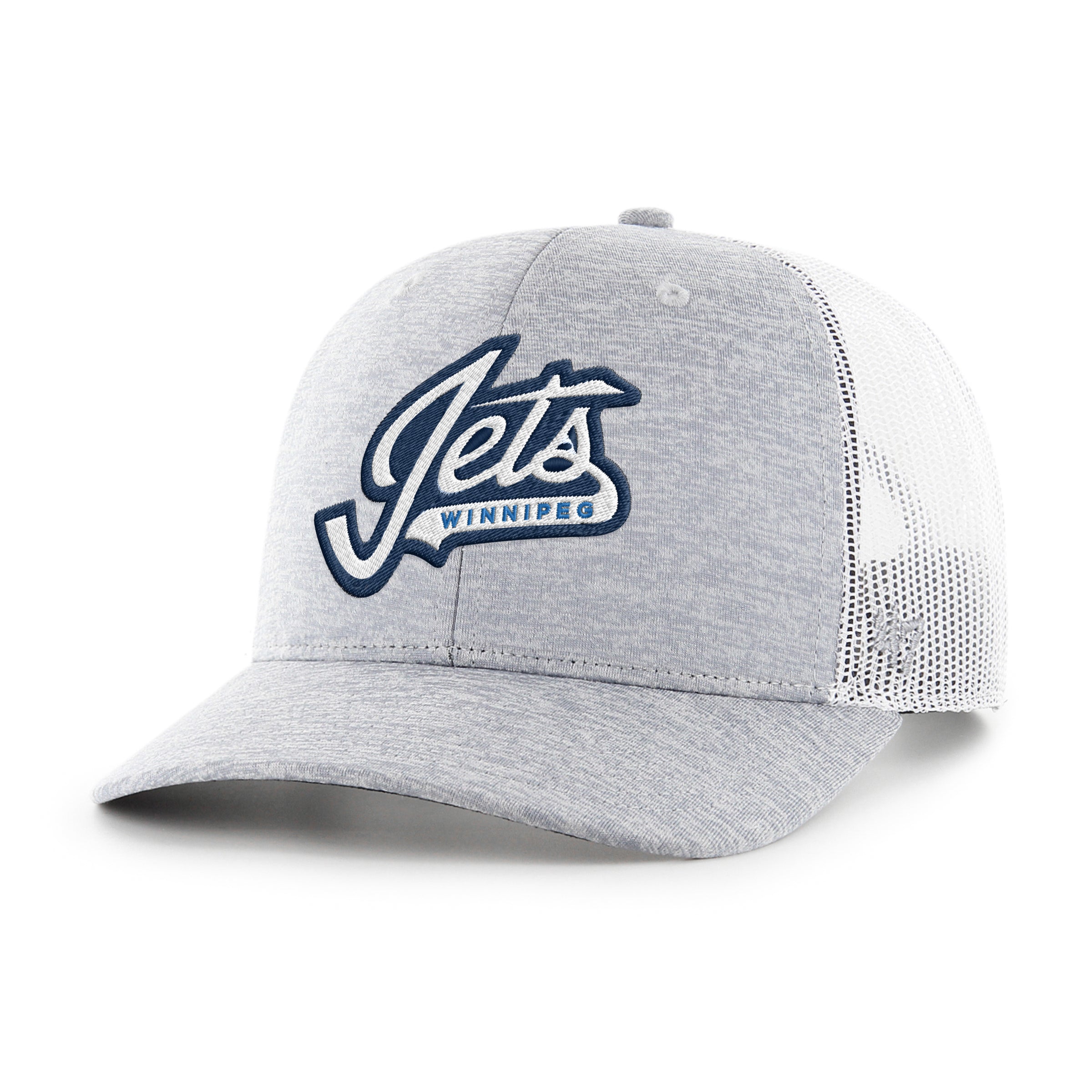 WINNIPEG JETS HARRINGTON SCRIPT '47 TRUCKER GRAY