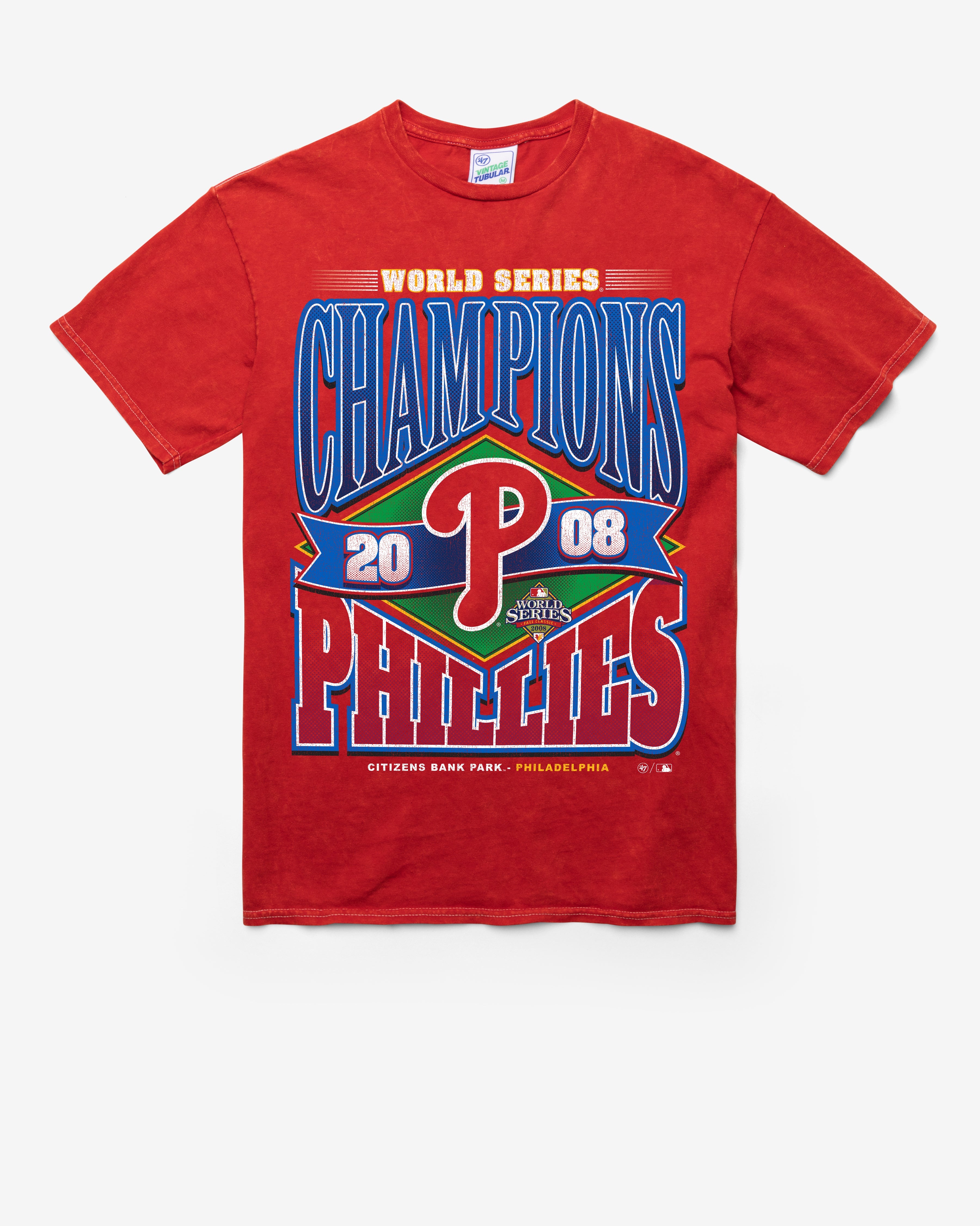 PHILADELPHIA PHILLIES COOPERSTOWN WORLD SERIES LOCKER VINTAGE '47 TUBULAR TEE DT RED