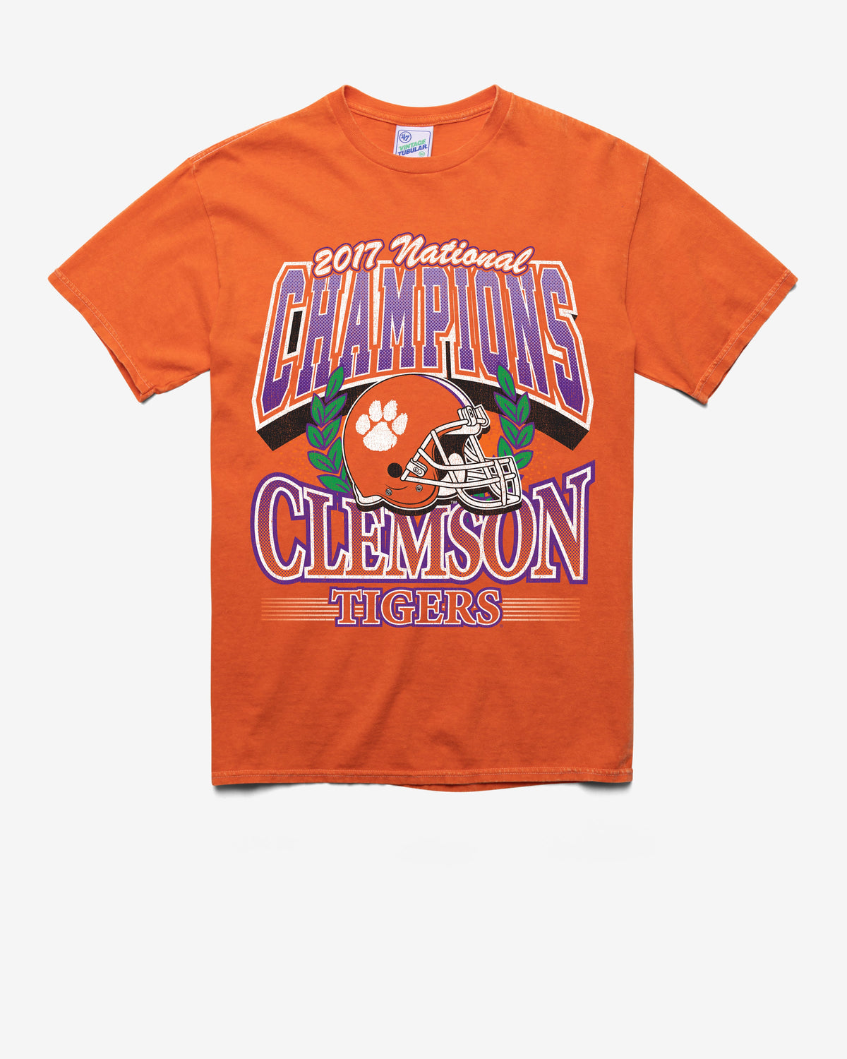 CLEMSON TIGERS H-CHAMPS LOCKER VINTAGE '47 TUBULAR TEE DT ORANGE