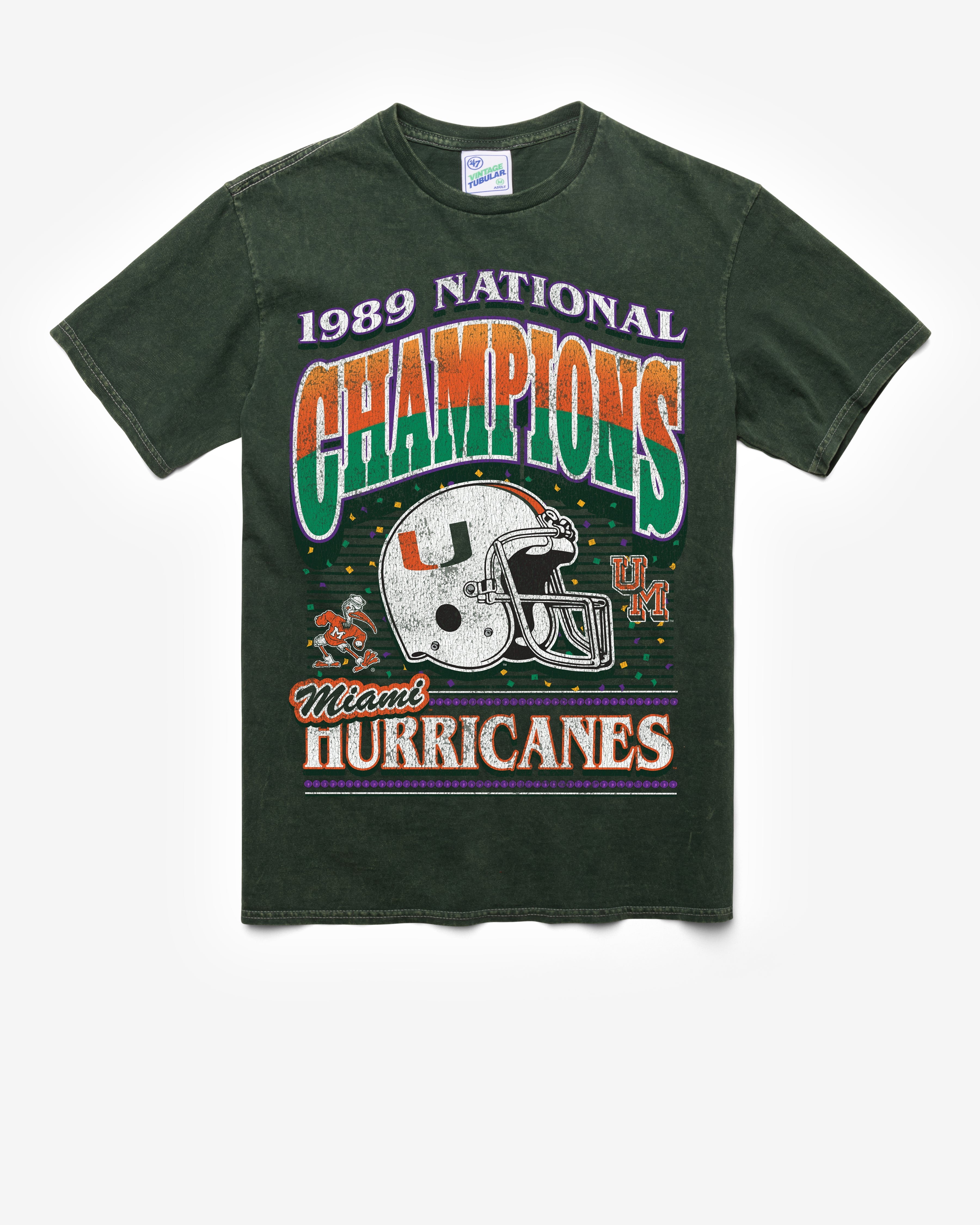 MIAMI HURRICANES H-CHAMPS LOCKER VINTAGE '47 TUBULAR TEE DT FOREST